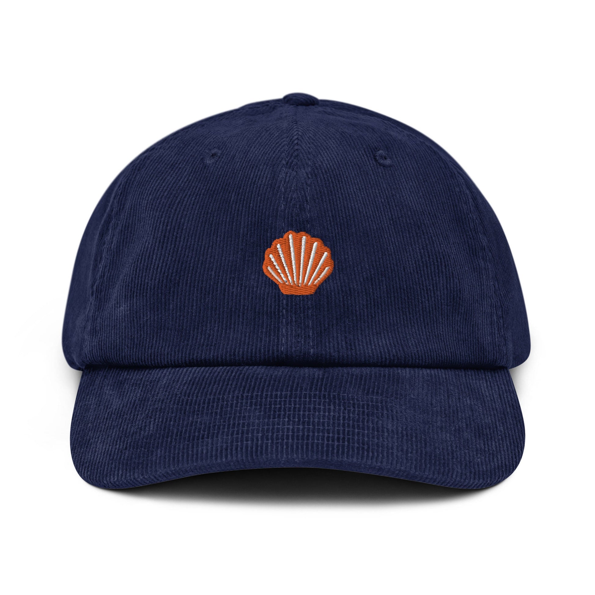 Scallop Corduroy Hat - Gift for Seafood Lovers - Handmade Embroidered Cap