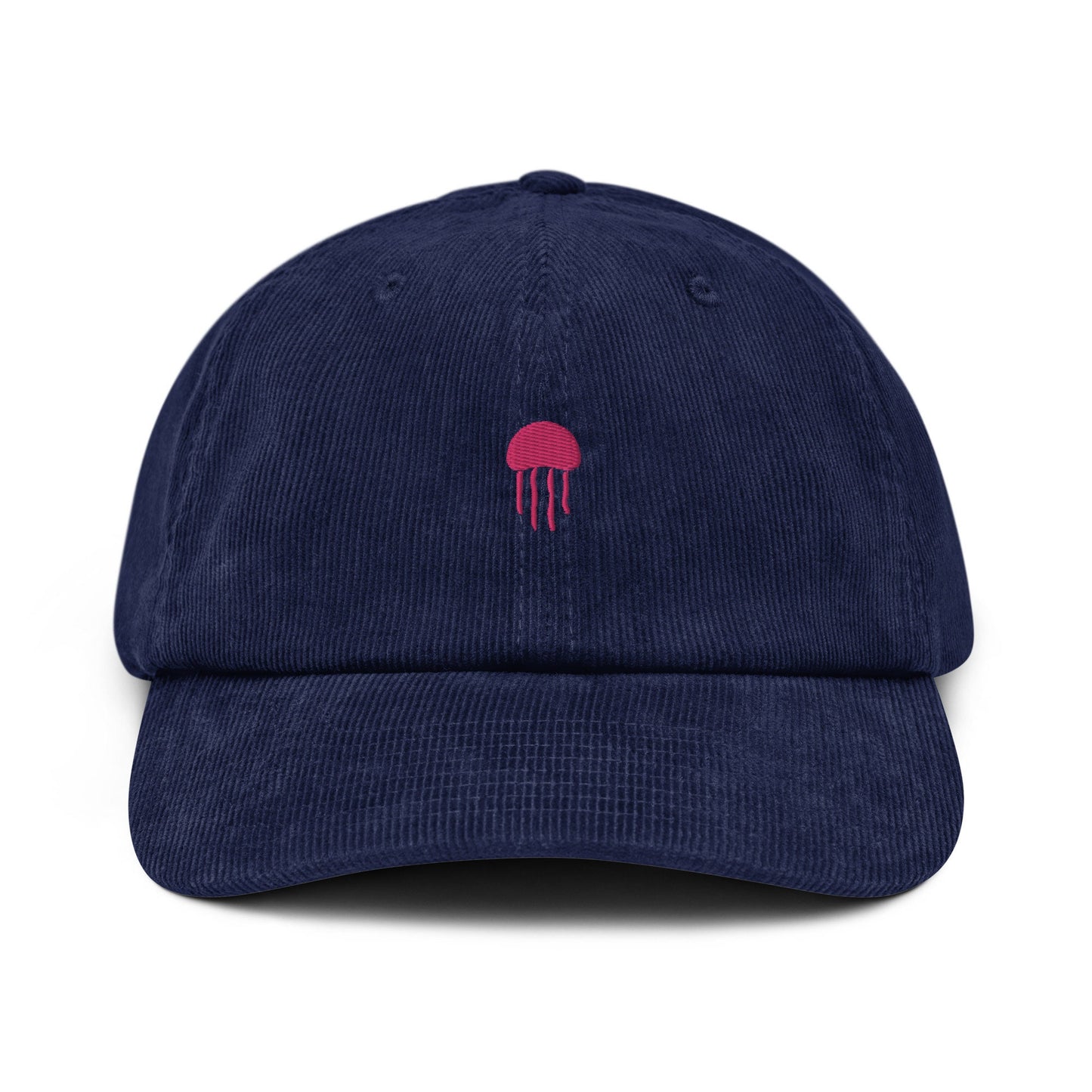 Jellyfish Corduroy Hat - Minimalist Gift for Ocean Lovers - Handmade Embroidered Cap