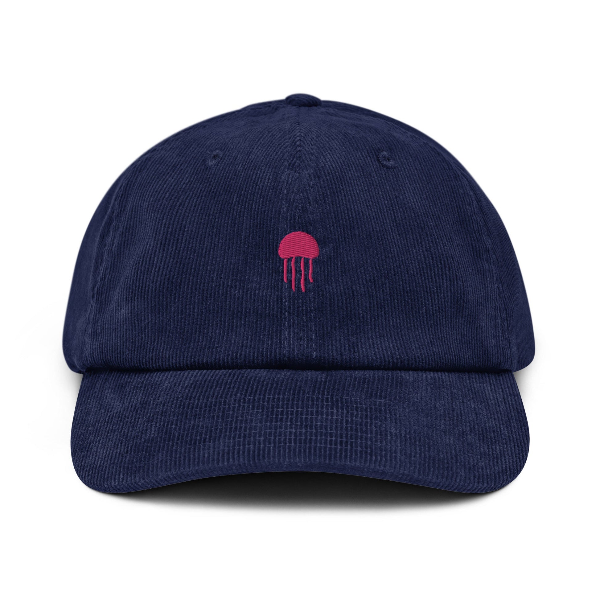 Jellyfish Corduroy Hat - Minimalist Gift for Ocean Lovers - Handmade Embroidered Cap