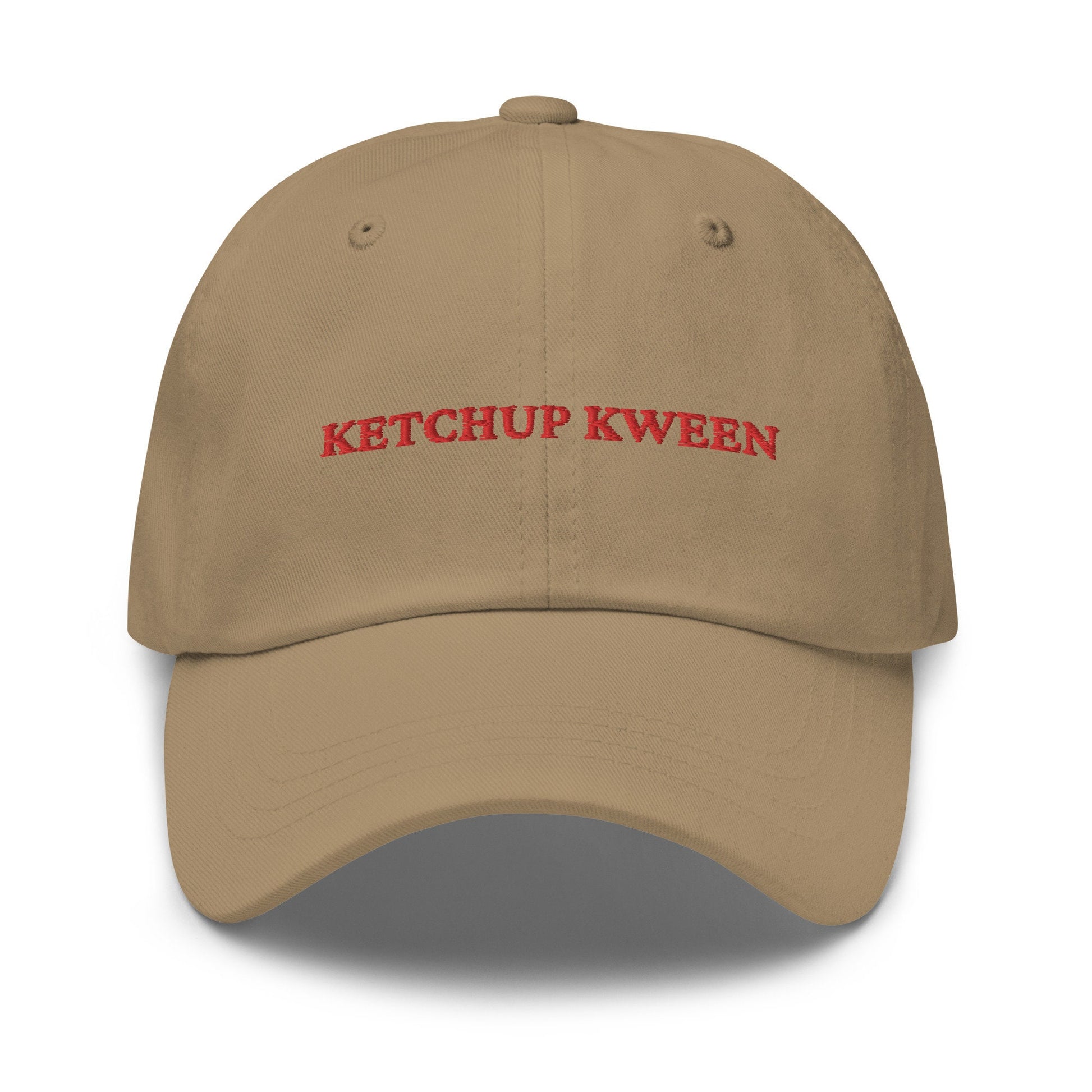 Ketchup Hat - Gift for Ketchup Addicts, Fans, and Stans - Cotton Embroidered Cap