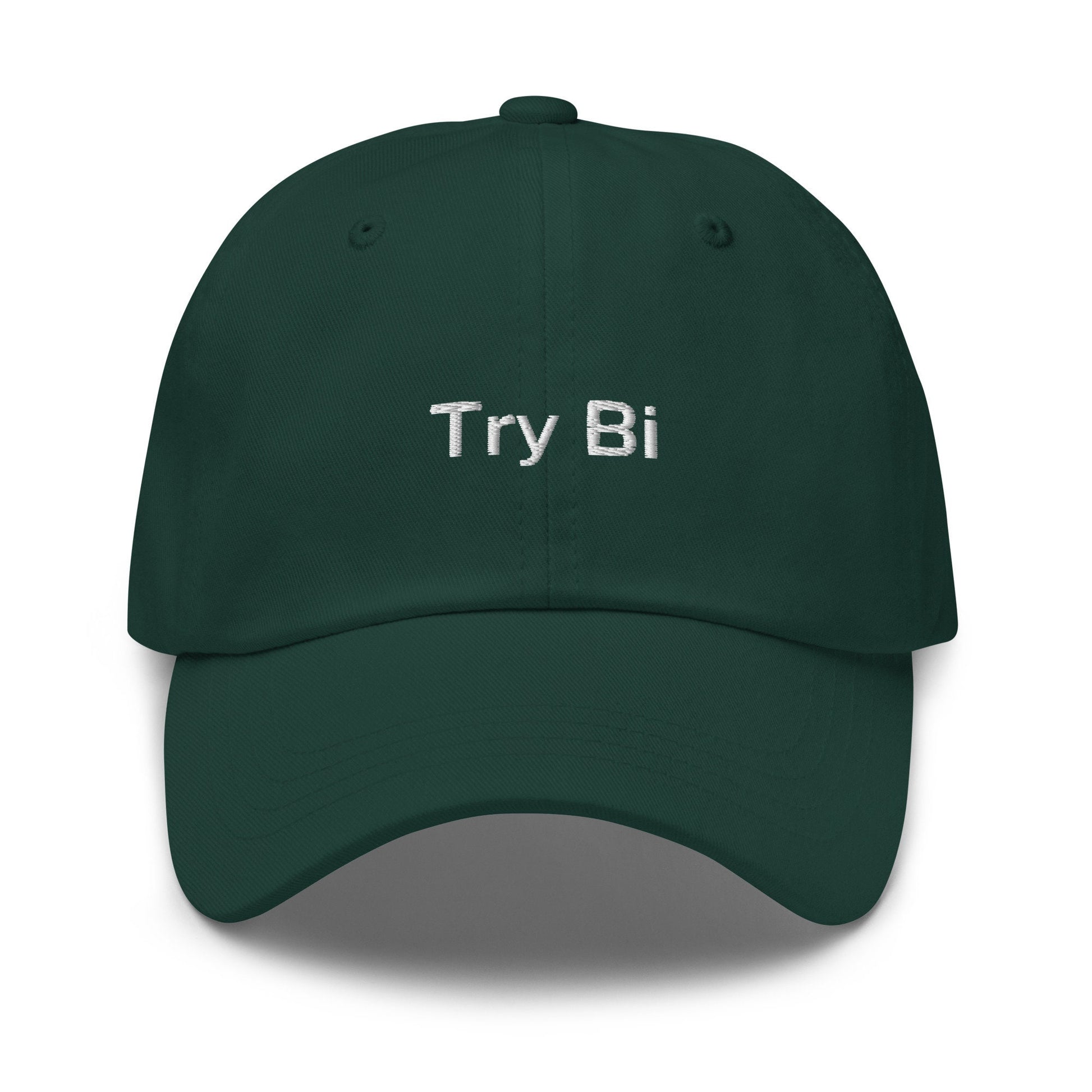 Try Bi Hat - Funny Bicurious Bisexual Pride embroidered Cap - Cotton