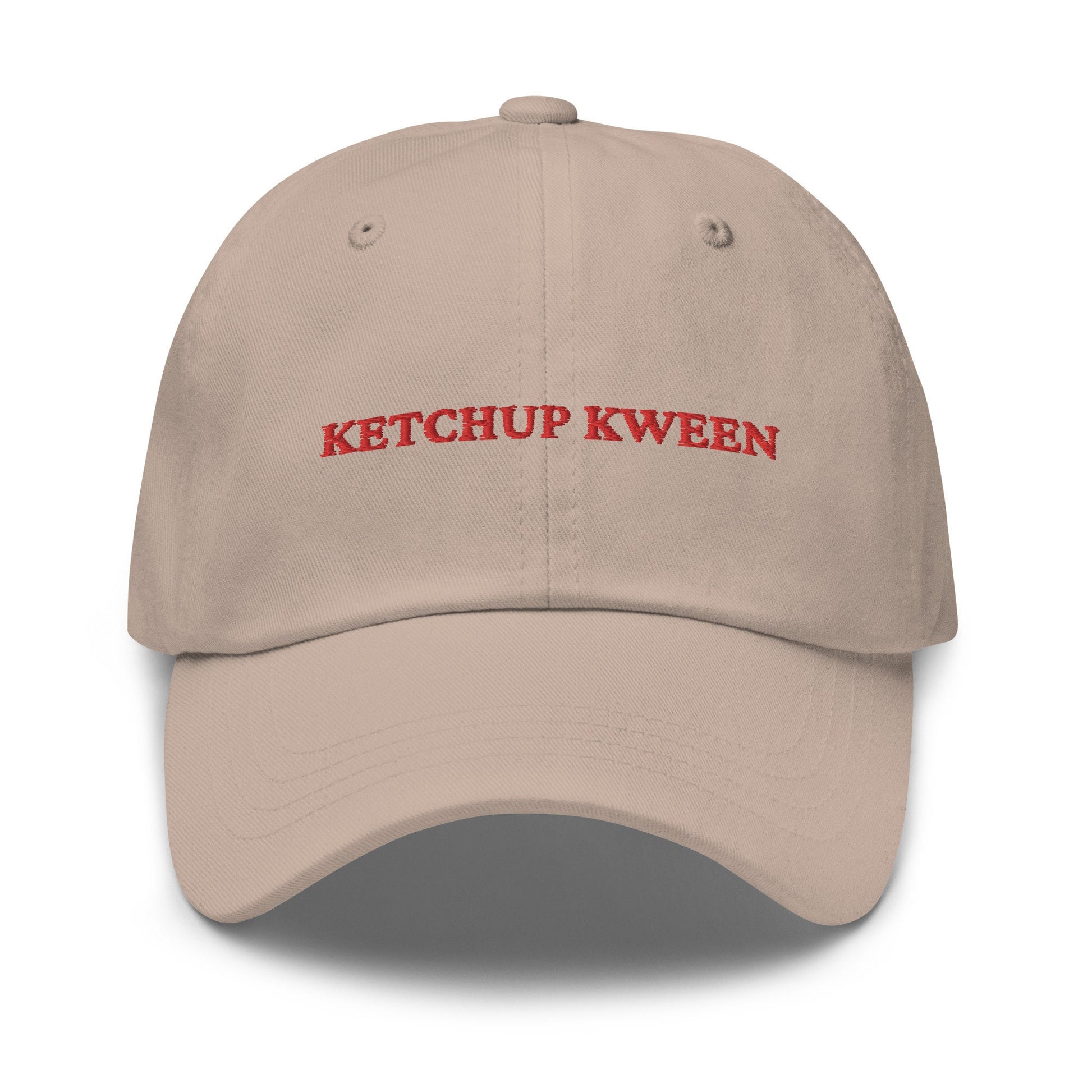 Ketchup Hat - Gift for Ketchup Addicts, Fans, and Stans - Cotton Embroidered Cap