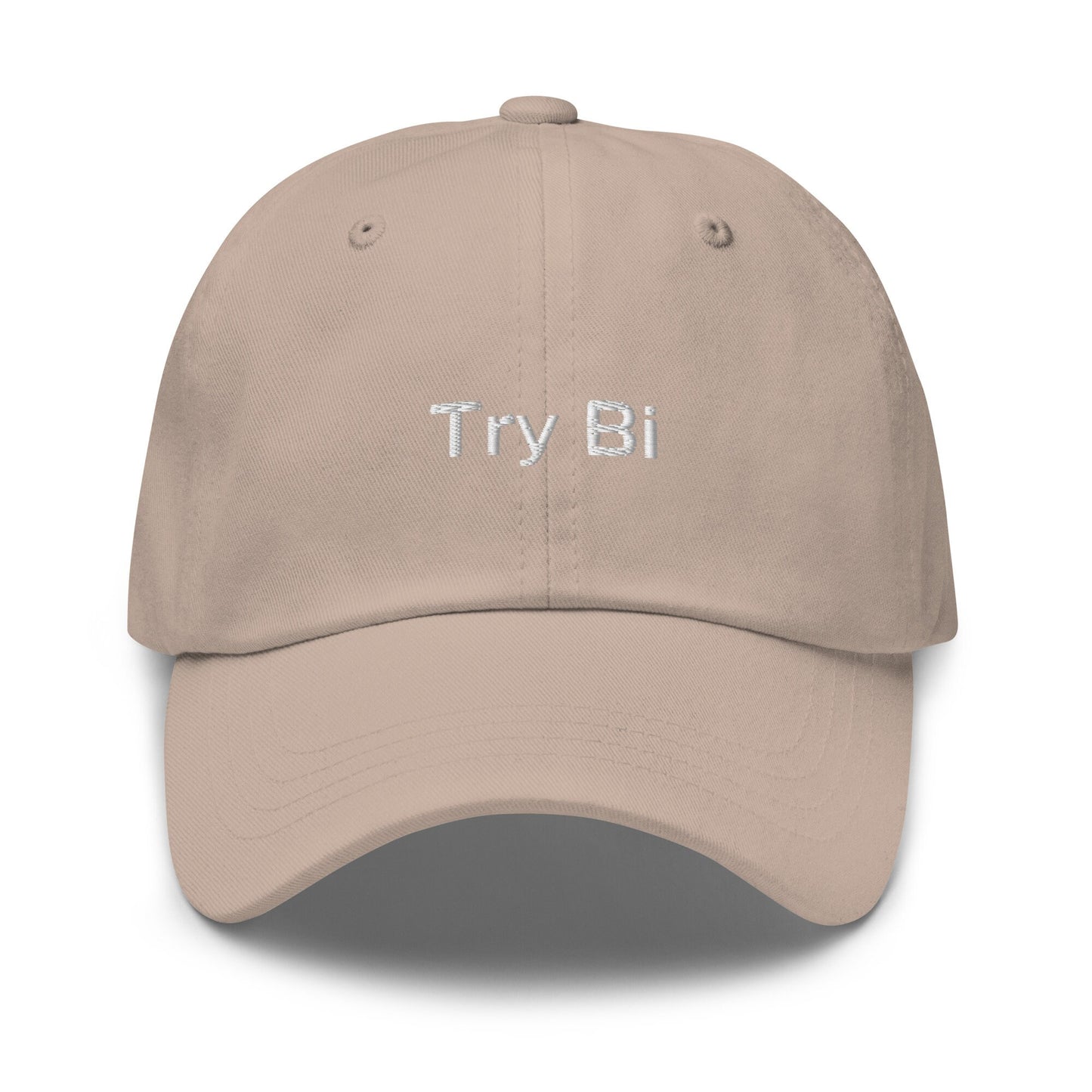 Try Bi Hat - Funny Bicurious Bisexual Pride embroidered Cap - Cotton