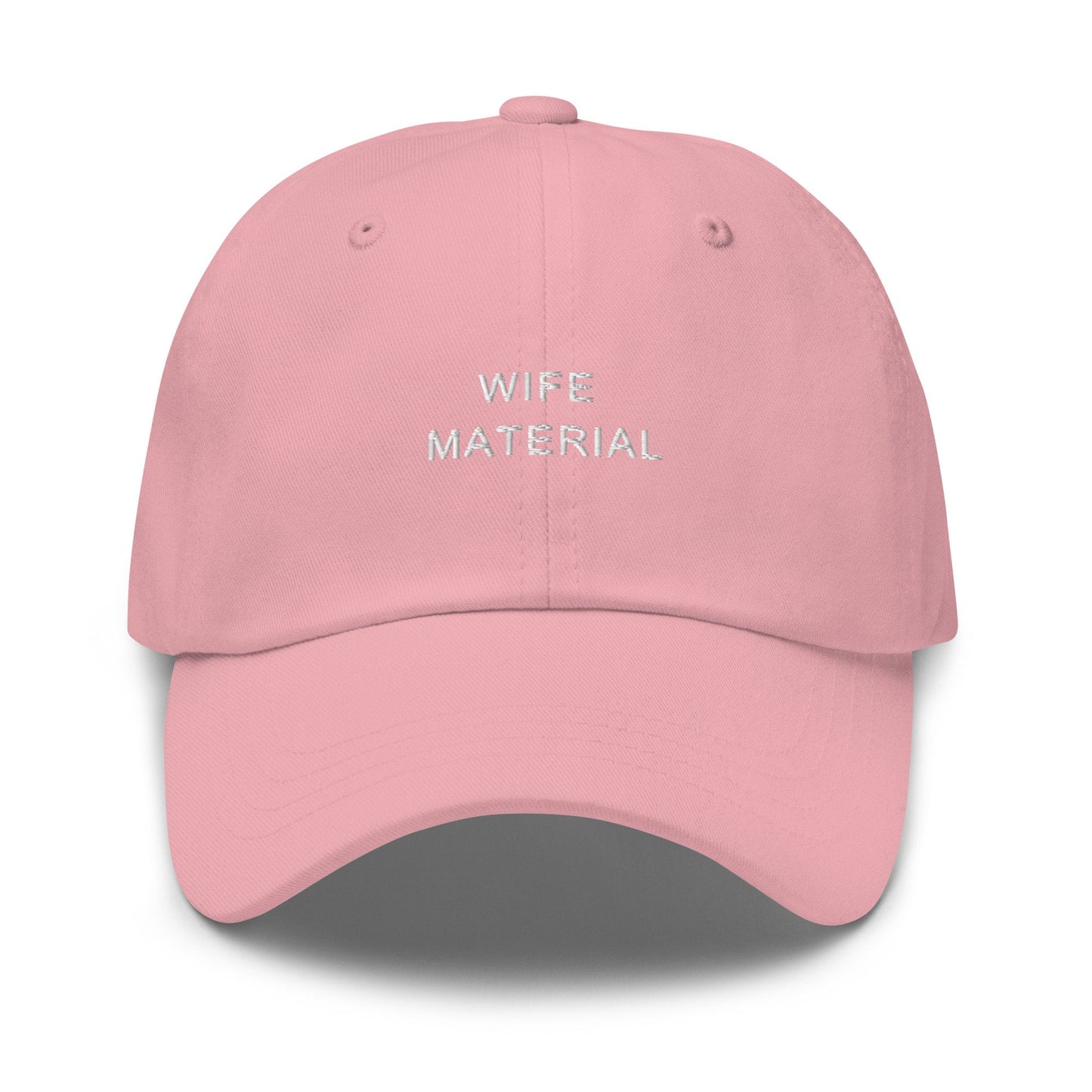 Wife Material Hat -  Wife, Fiancee, Girlfriend, Wedding, Wifey, Hen Party Hat, Bridesmaid, Bachelorette - Minimalist Cotton Embroidered Cap