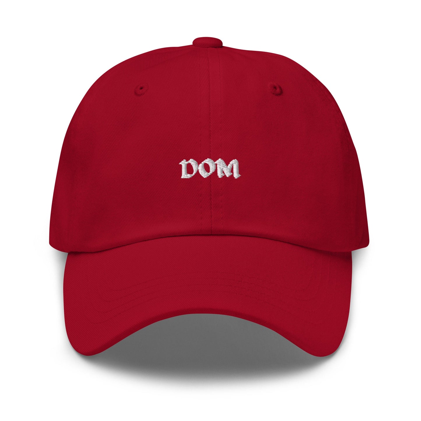 Dom Hat - Dominant love positive gift - Minimalist Cotton Embroidered Cap