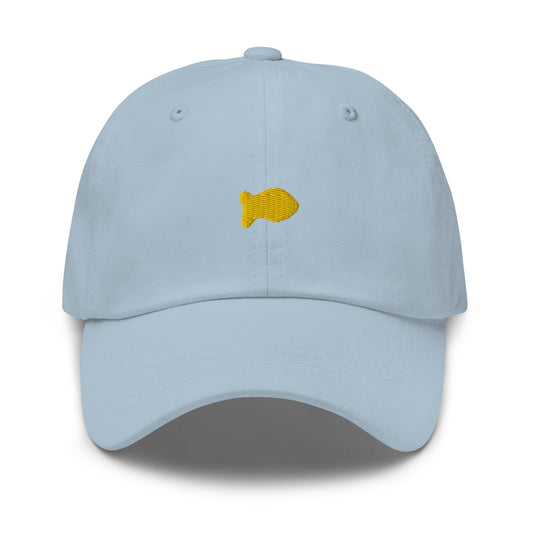Goldfish Dad Hat - Gift for Cheesy Snack Fans - Minimalist Cotton Embroidered Cap
