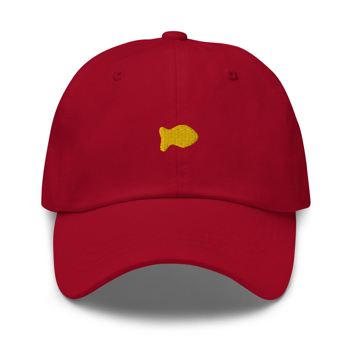 Goldfish Dad Hat - Gift for Cheesy Snack Fans - Minimalist Cotton Embroidered Cap
