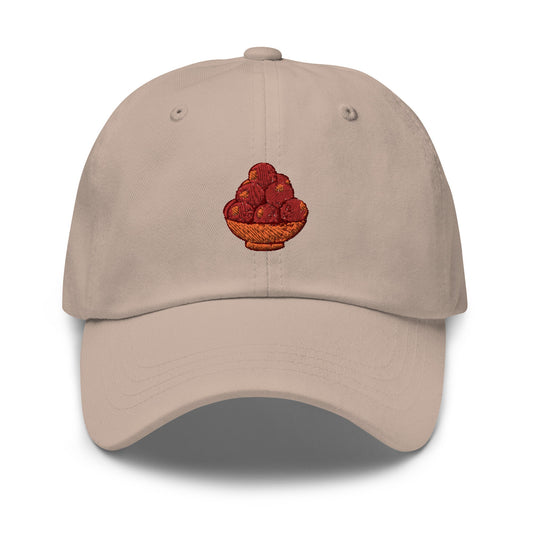 Gulab Jamun Dad Hat - Gift for Indian Dessert Fans - Minimalist Cotton Embroidered Cap