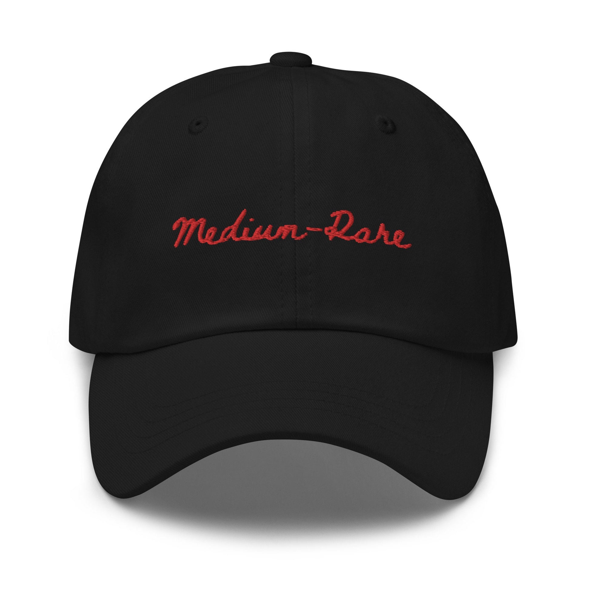 Medium Rare Steak Dad Hat - Steak Doneness - Gift for Dads, bbq fans, steak lovers, carnivores - Minimalist Cotton Embroidered Cap