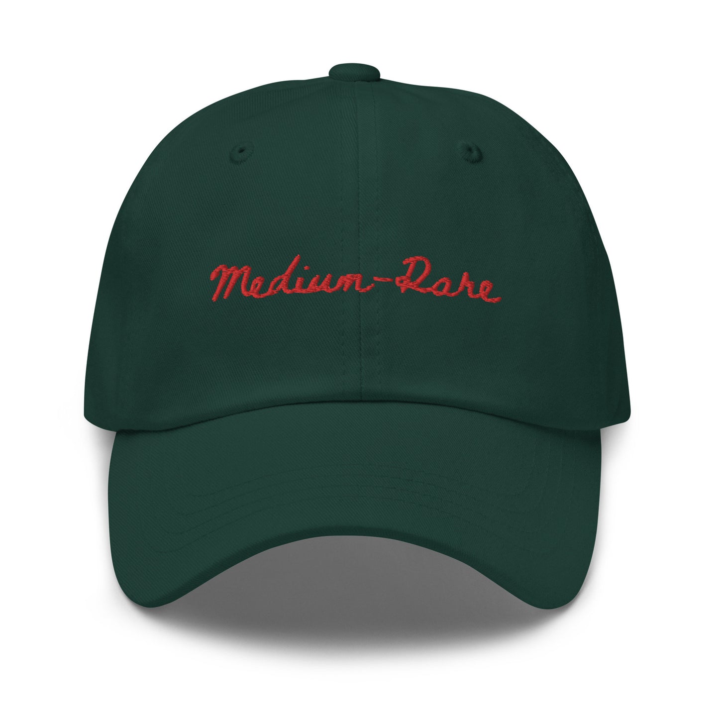 Medium Rare Steak Dad Hat - Steak Doneness - Gift for Dads, bbq fans, steak lovers, carnivores - Minimalist Cotton Embroidered Cap