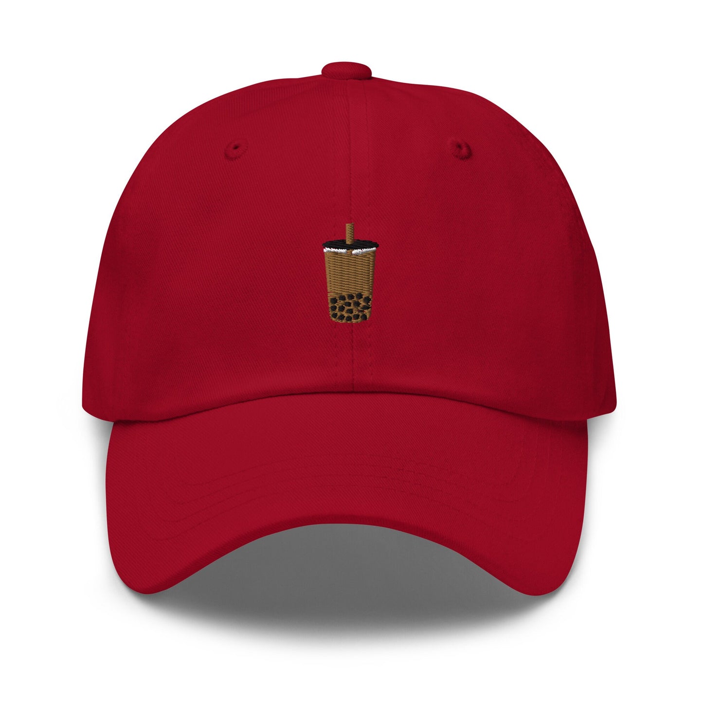 Boba Hat - Bubble Tea - Milk Tea - Tapioca - Cotton Embroidered Baseball Cap