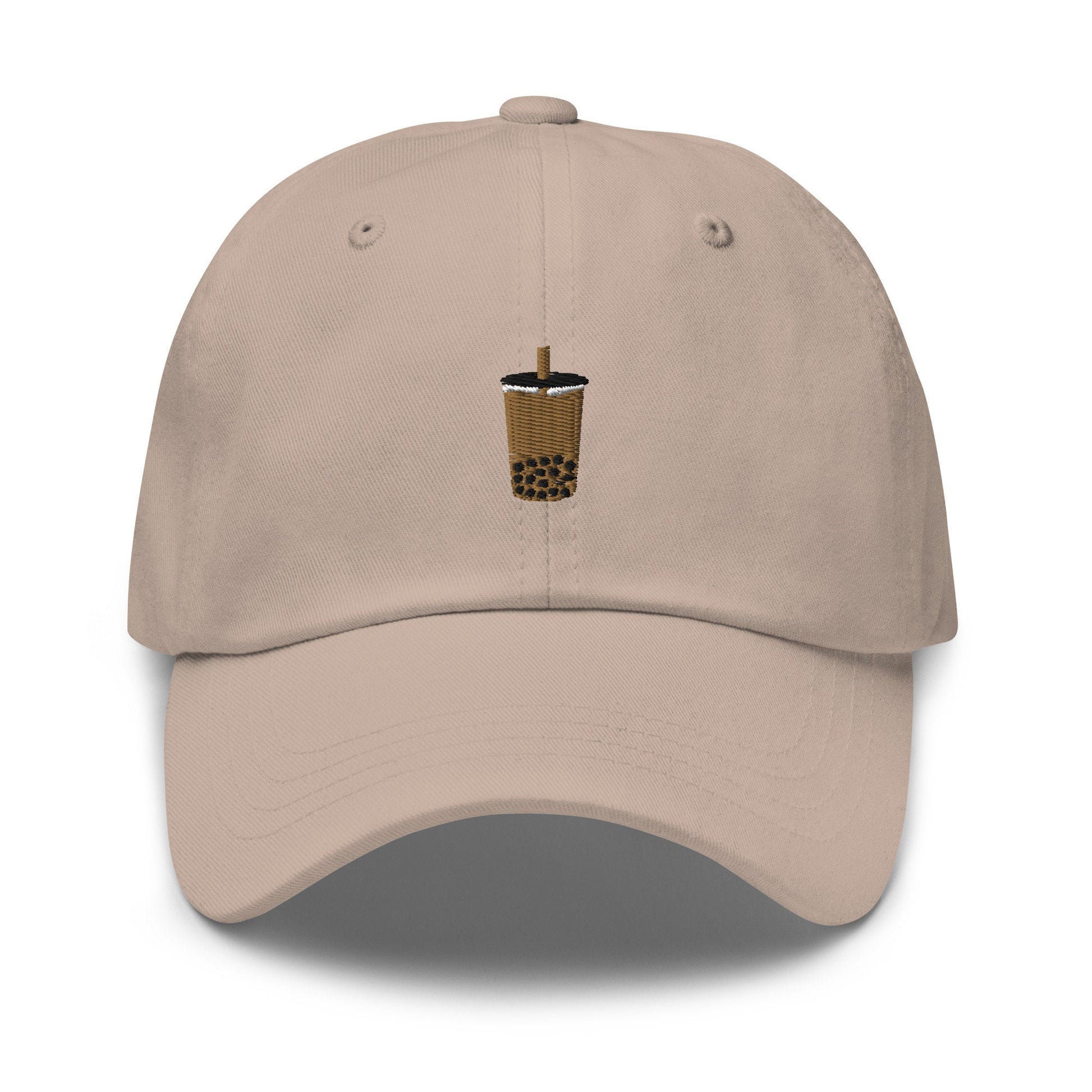 Boba Hat - Bubble Tea - Milk Tea - Tapioca - Cotton Embroidered Baseball Cap