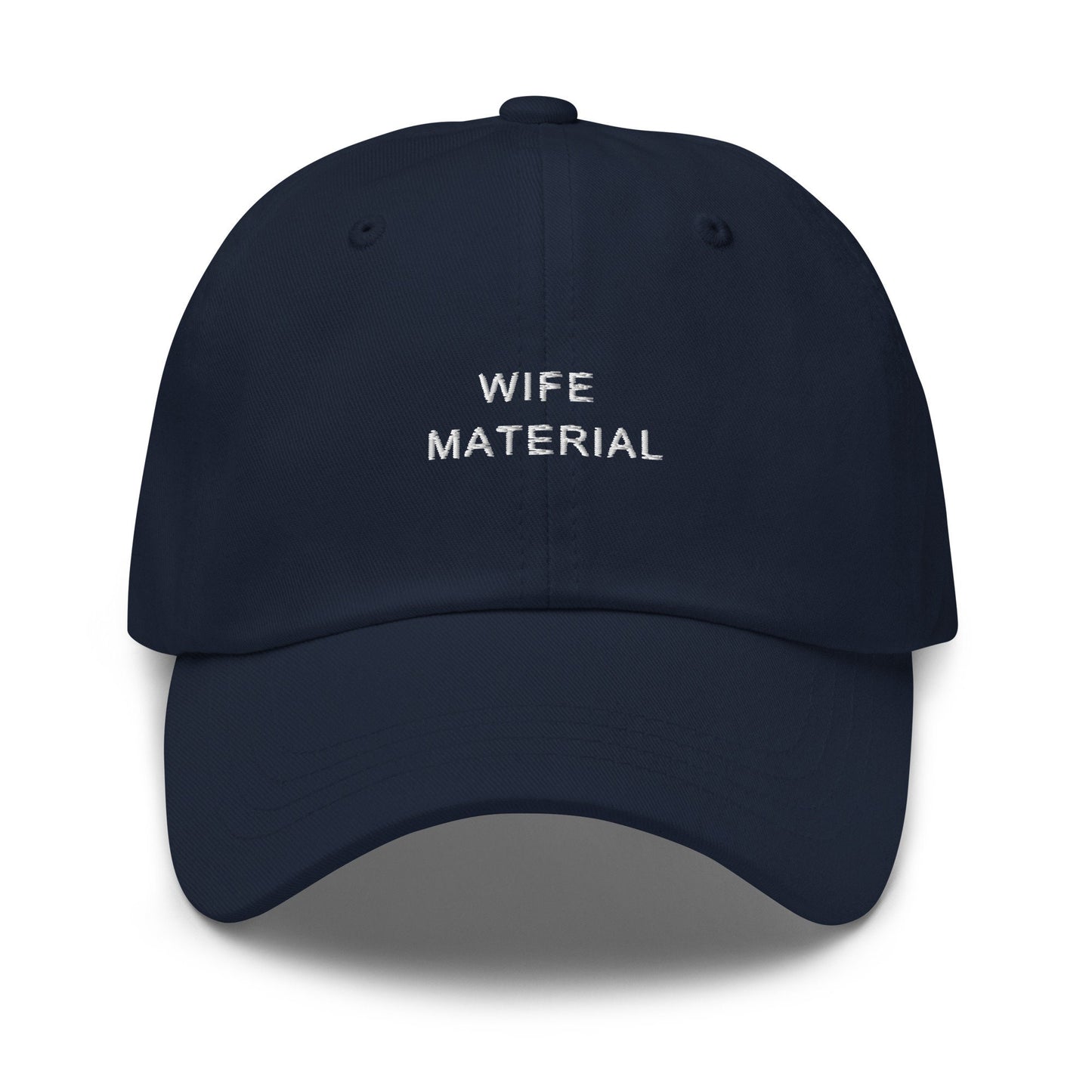 Wife Material Hat -  Wife, Fiancee, Girlfriend, Wedding, Wifey, Hen Party Hat, Bridesmaid, Bachelorette - Minimalist Cotton Embroidered Cap