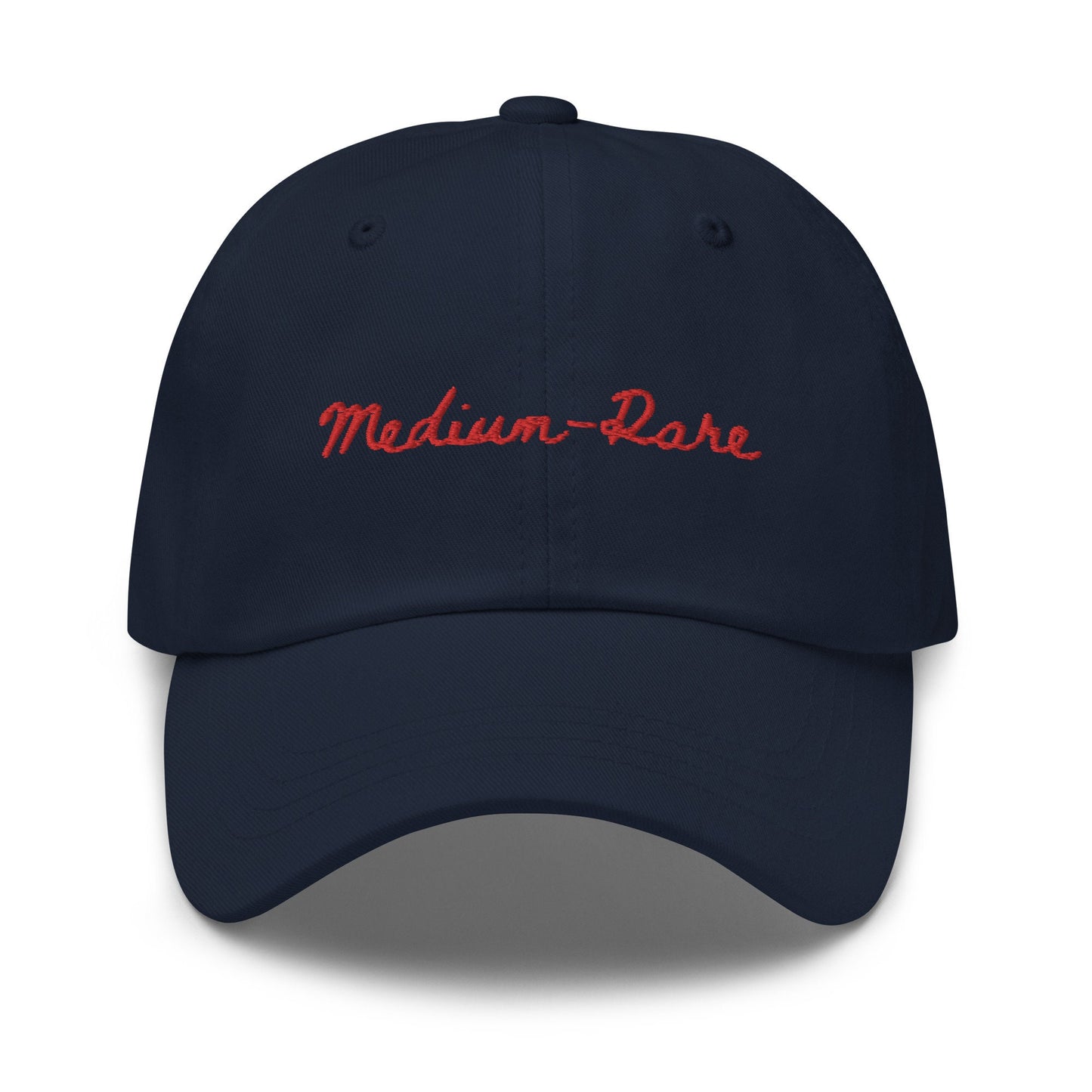 Medium Rare Steak Dad Hat - Steak Doneness - Gift for Dads, bbq fans, steak lovers, carnivores - Minimalist Cotton Embroidered Cap