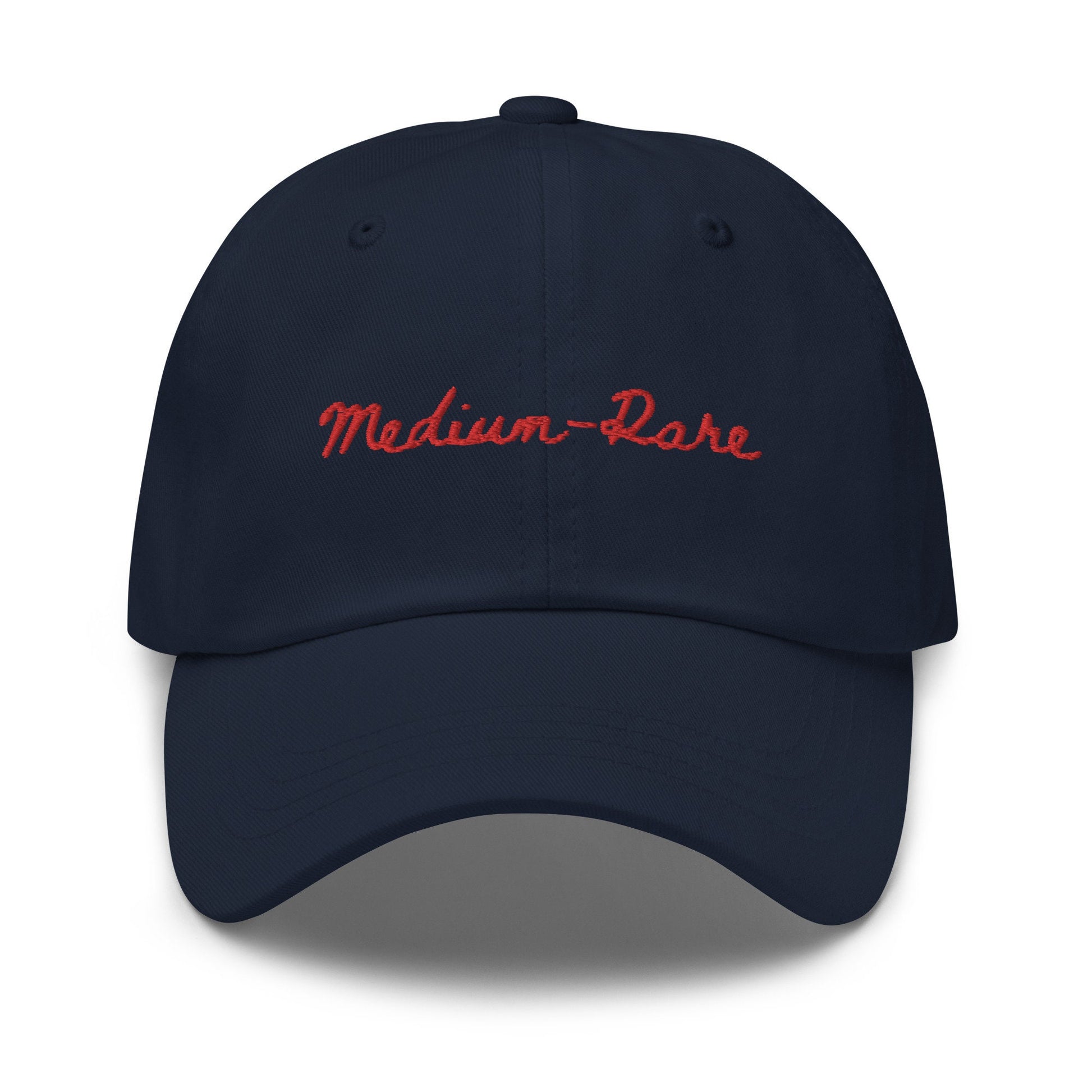 Medium Rare Steak Dad Hat - Steak Doneness - Gift for Dads, bbq fans, steak lovers, carnivores - Minimalist Cotton Embroidered Cap