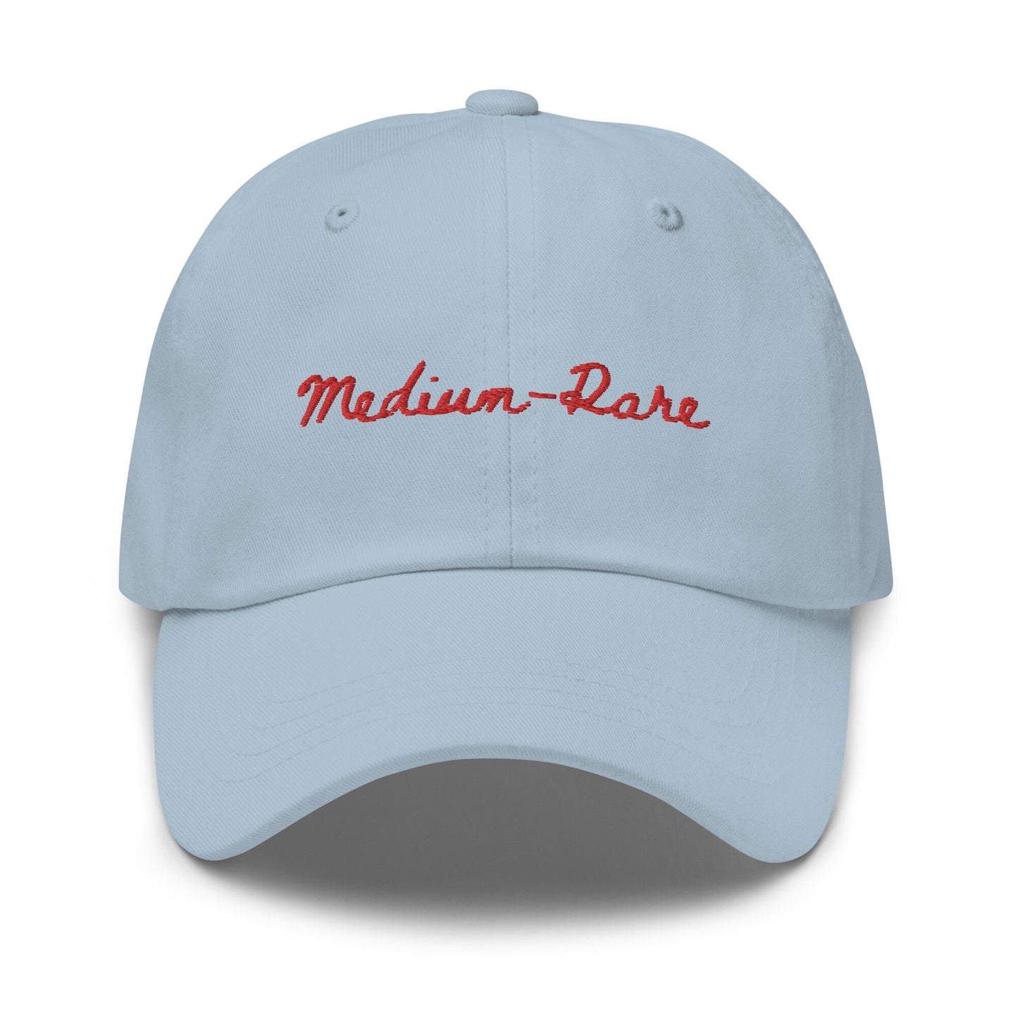 Medium Rare Steak Dad Hat - Steak Doneness - Gift for Dads, bbq fans, steak lovers, carnivores - Minimalist Cotton Embroidered Cap