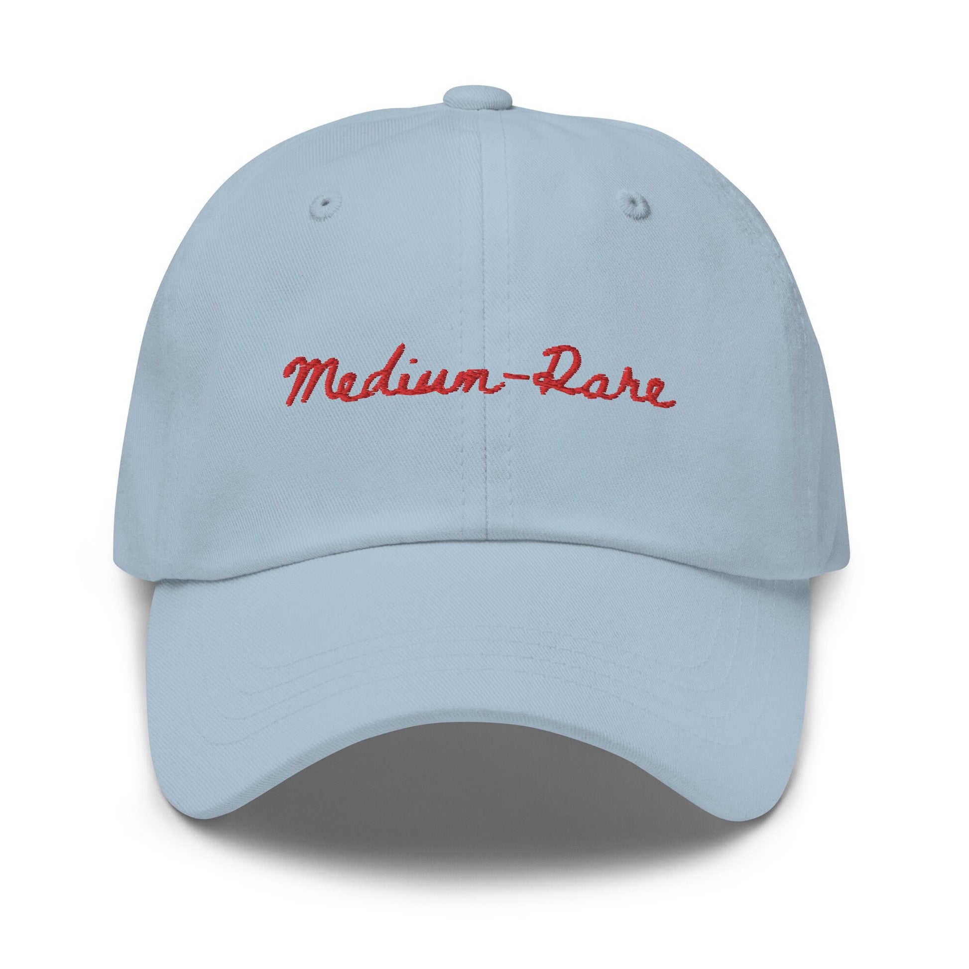 Medium Rare Steak Dad Hat - Steak Doneness - Gift for Dads, bbq fans, steak lovers, carnivores - Minimalist Cotton Embroidered Cap