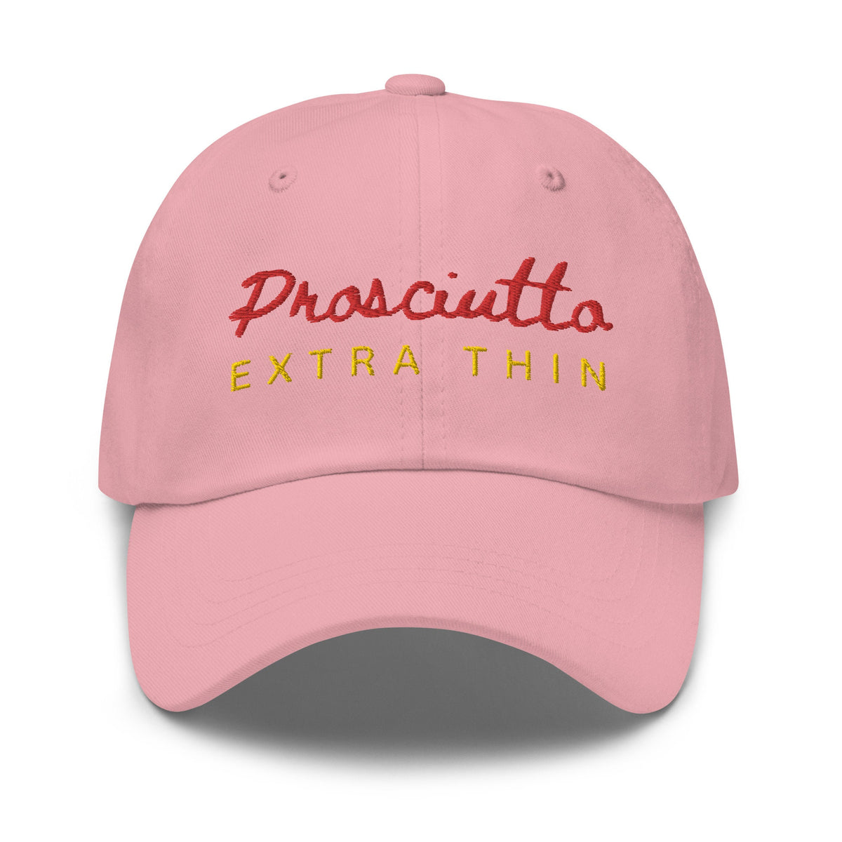 Prosciutto Hat - Thinly Sliced Italian Ham Fans - Minimalist Cotton Embroidered Cap