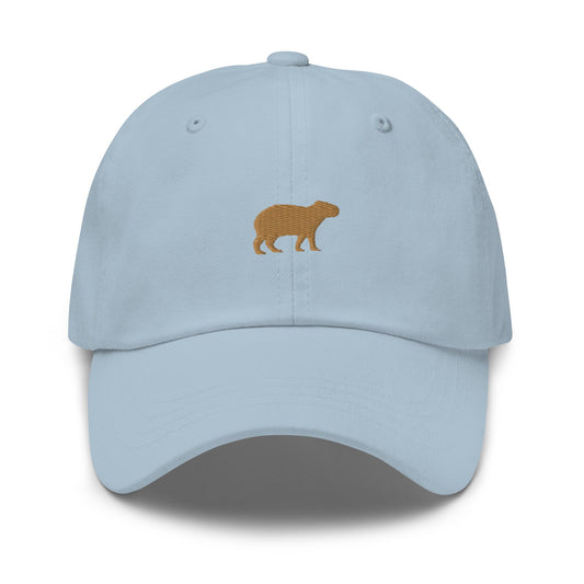 Capybara Dad Hat - Minimalist Cotton Embroidered Cap - Multiple Colors