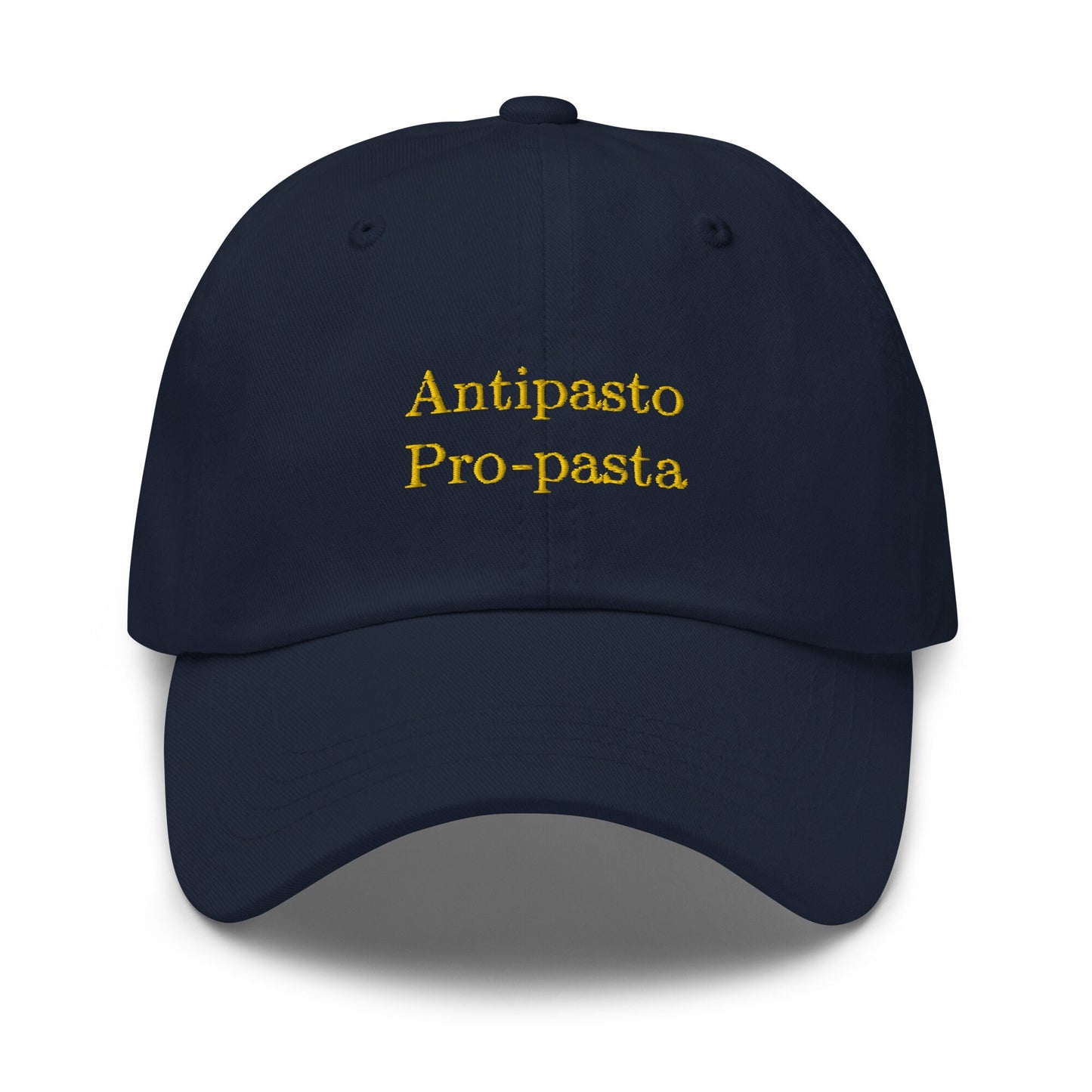 Pasta Dad Hat - The Duality of Man - Antipasto, Pasta, and Italian Food Lovers - Cotton Embroidered Cap - Multiple Colors
