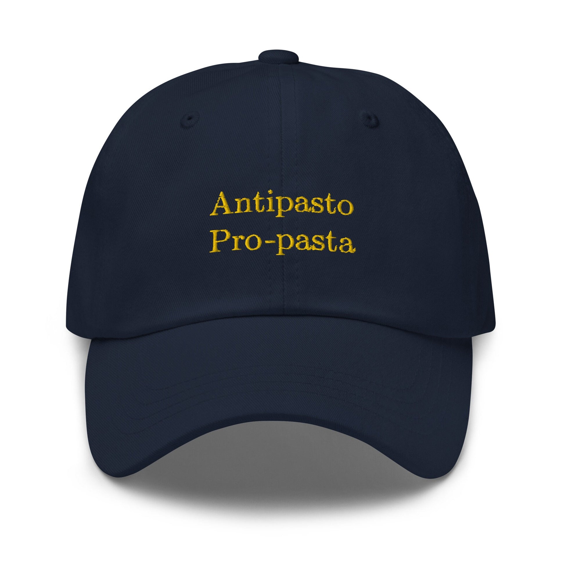 Pasta Dad Hat - The Duality of Man - Antipasto, Pasta, and Italian Food Lovers - Cotton Embroidered Cap - Multiple Colors