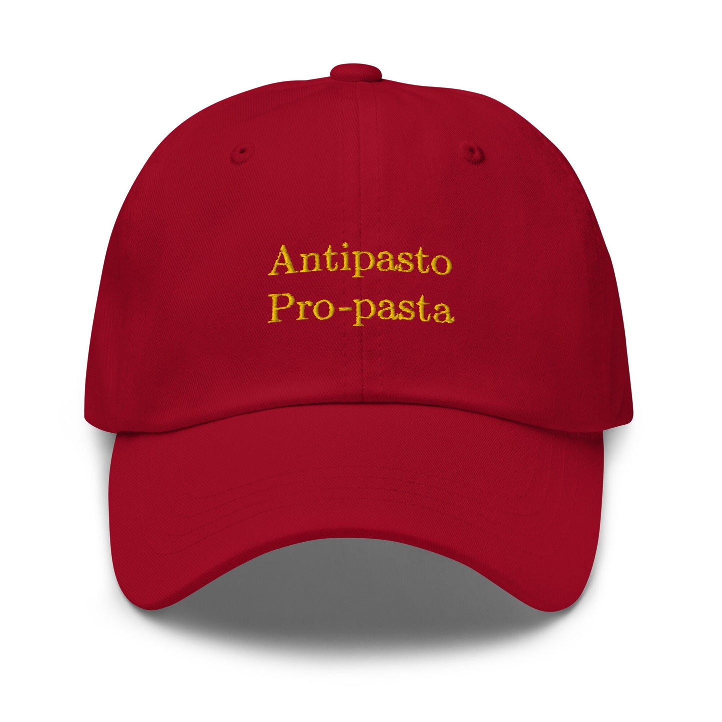 Pasta Dad Hat - The Duality of Man - Antipasto, Pasta, and Italian Food Lovers - Cotton Embroidered Cap - Multiple Colors