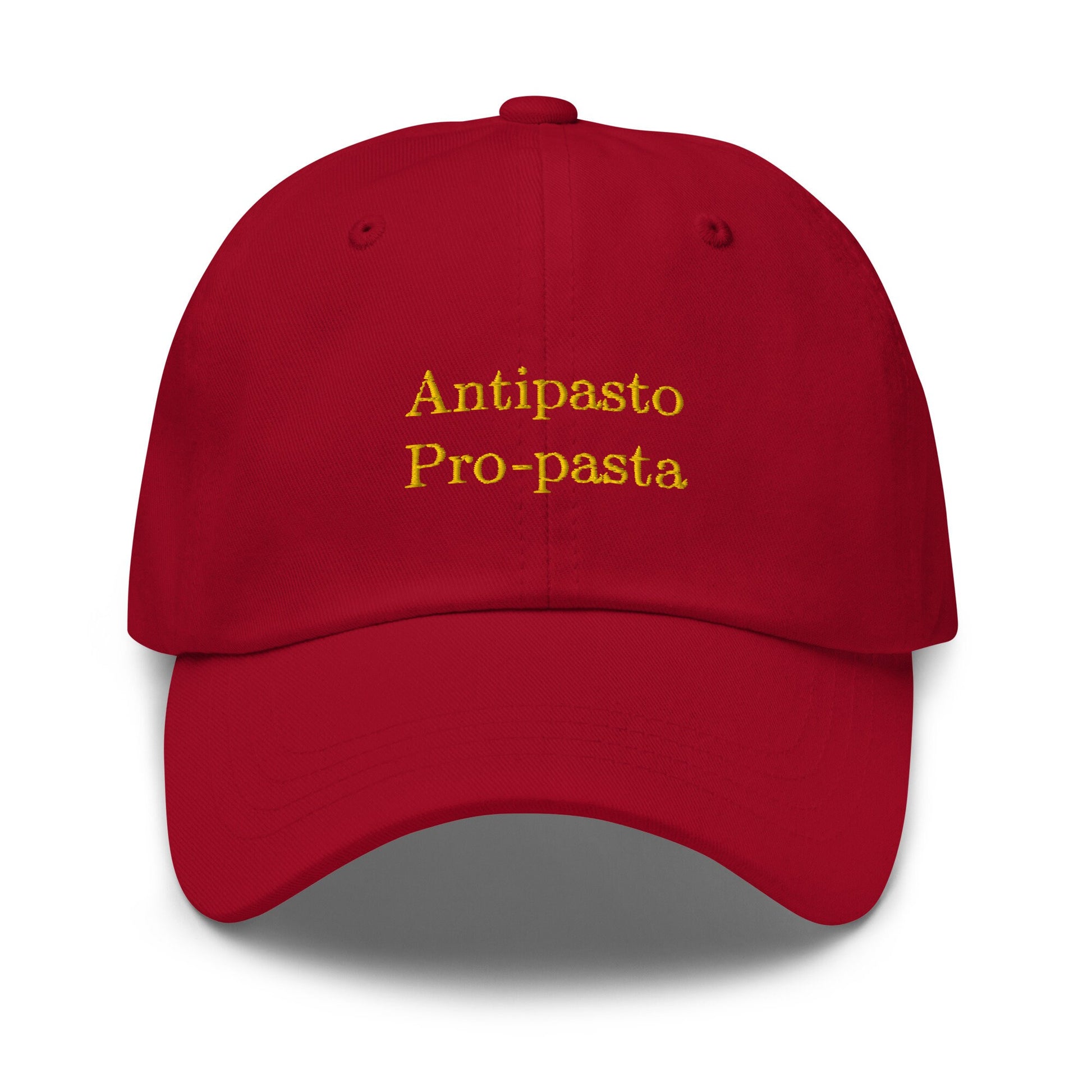 Pasta Dad Hat - The Duality of Man - Antipasto, Pasta, and Italian Food Lovers - Cotton Embroidered Cap - Multiple Colors