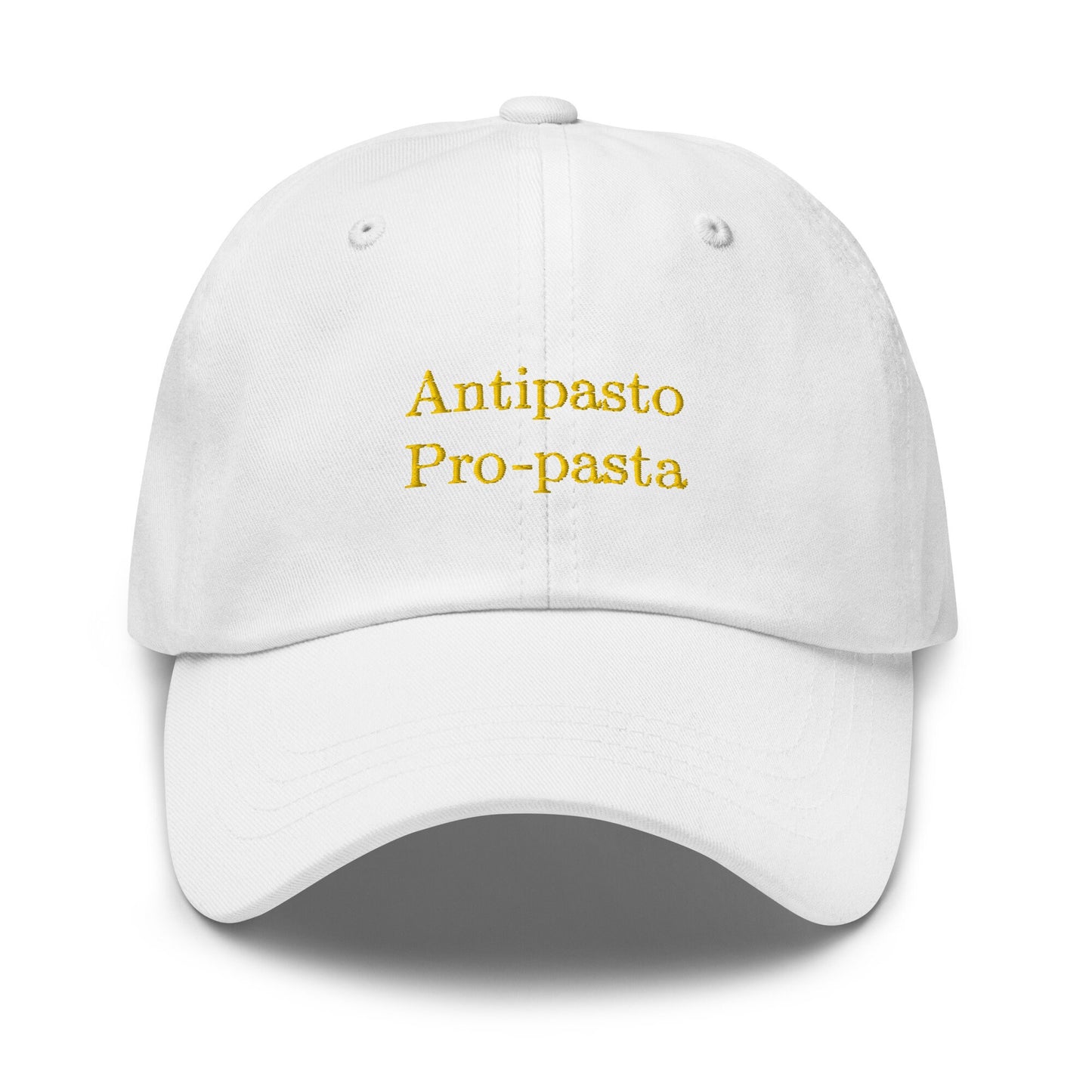 Pasta Dad Hat - The Duality of Man - Antipasto, Pasta, and Italian Food Lovers - Cotton Embroidered Cap - Multiple Colors