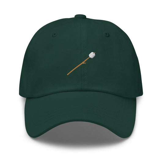 Roasted Marshmallow Hat - Summer Cottage, Camping, Cabin, Campfire Hat - Multiple Colors - Cotton Embroidered Cap