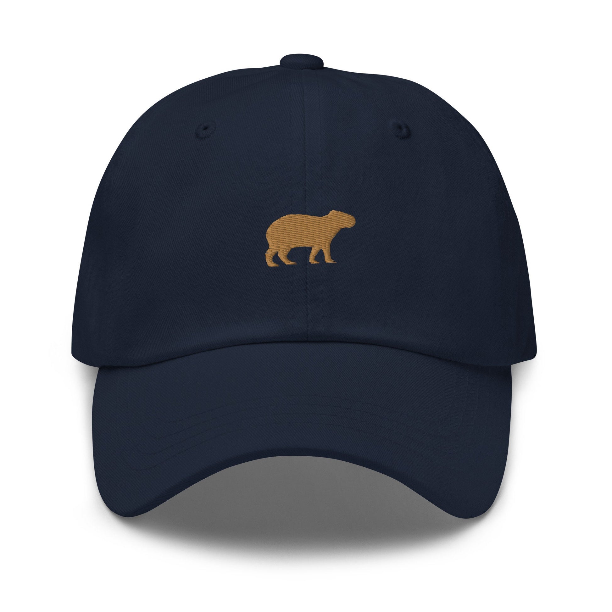Capybara Dad Hat - Minimalist Cotton Embroidered Cap - Multiple Colors