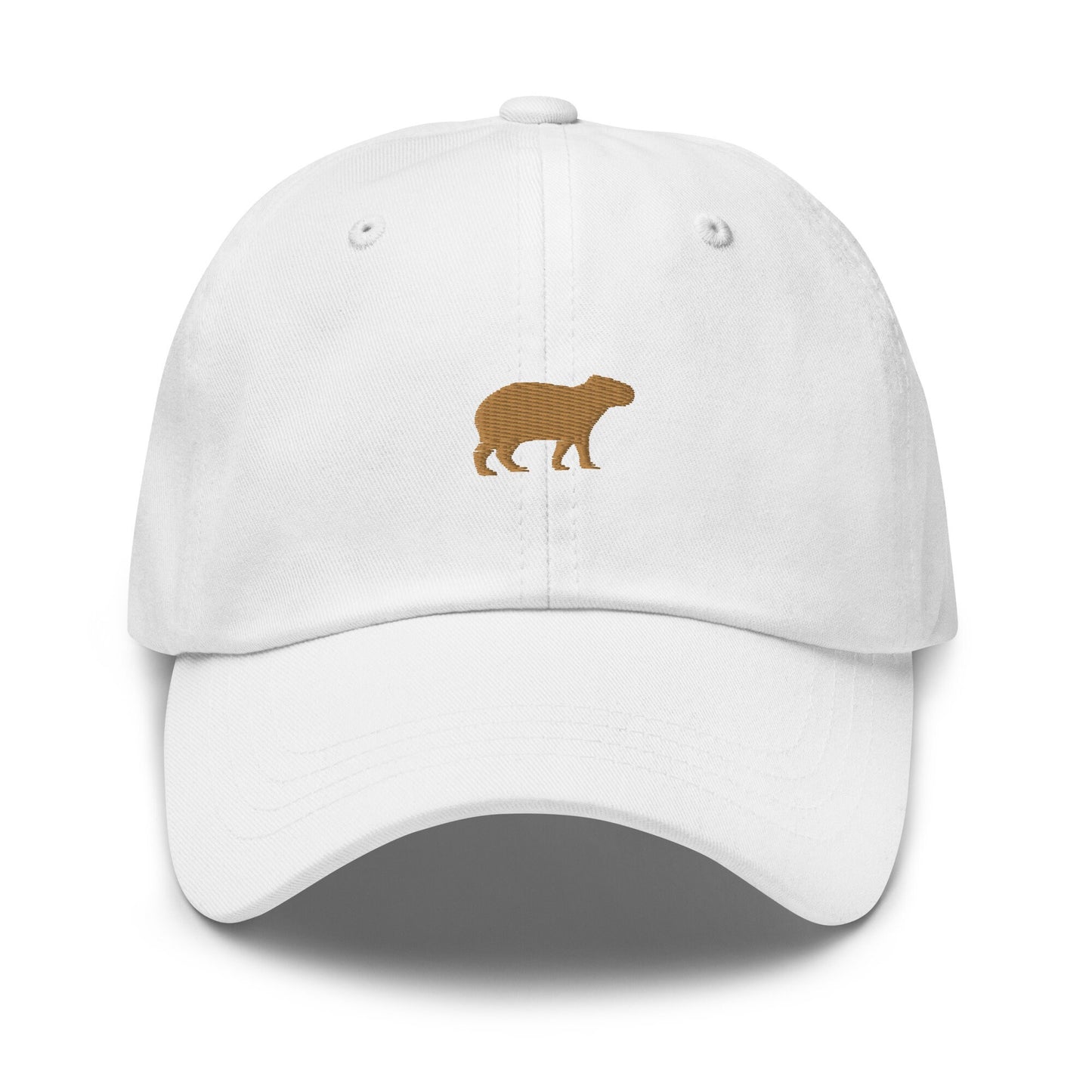 Capybara Dad Hat - Minimalist Cotton Embroidered Cap - Multiple Colors
