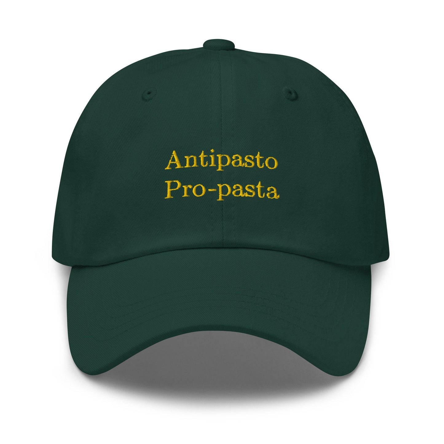 Pasta Dad Hat - The Duality of Man - Antipasto, Pasta, and Italian Food Lovers - Cotton Embroidered Cap - Multiple Colors