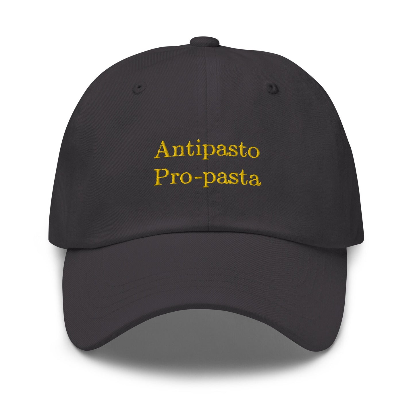 Pasta Dad Hat - The Duality of Man - Antipasto, Pasta, and Italian Food Lovers - Cotton Embroidered Cap - Multiple Colors