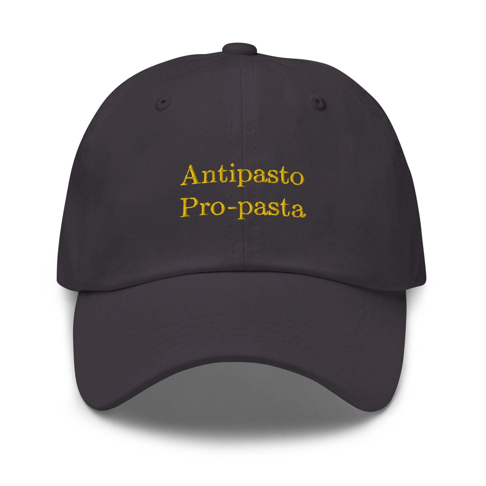 Pasta Dad Hat - The Duality of Man - Antipasto, Pasta, and Italian Food Lovers - Cotton Embroidered Cap - Multiple Colors