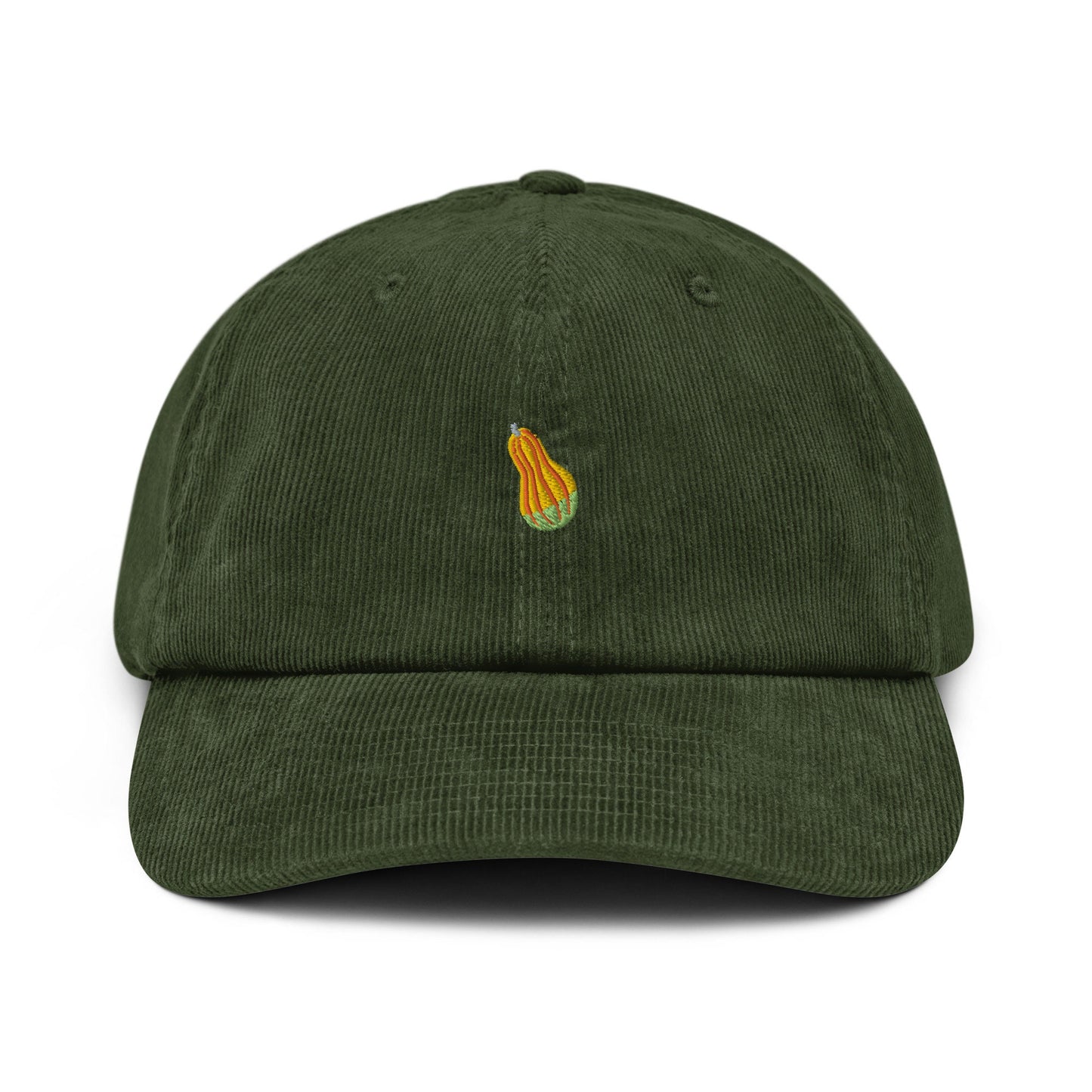 Gourd Hat - Autumn, Fall, Thanksgiving, Halloween Harvest Vibes - Embroidered Corduroy Cap