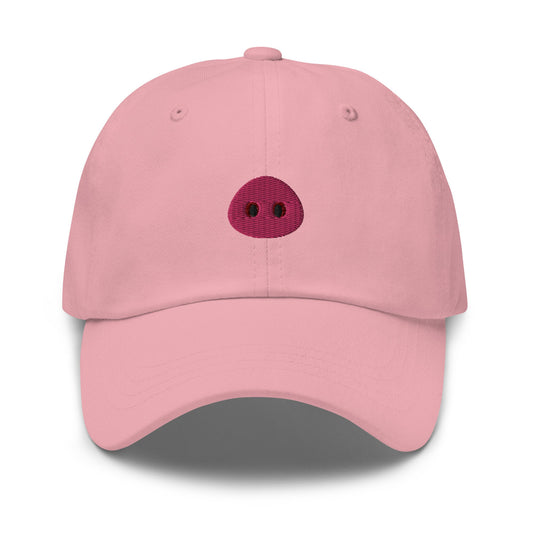Pig Snout Hat - Embroidered Cotton Cap