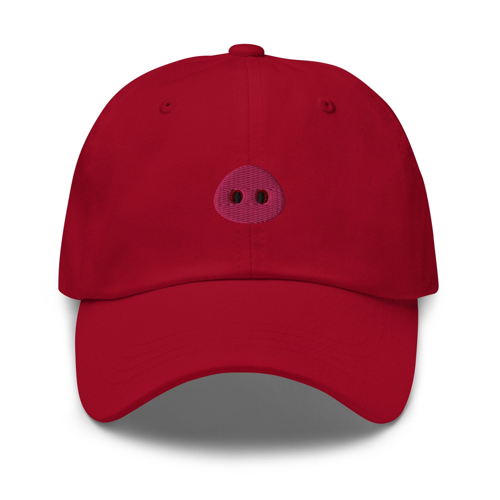 Pig Snout Hat - Embroidered Cotton Cap