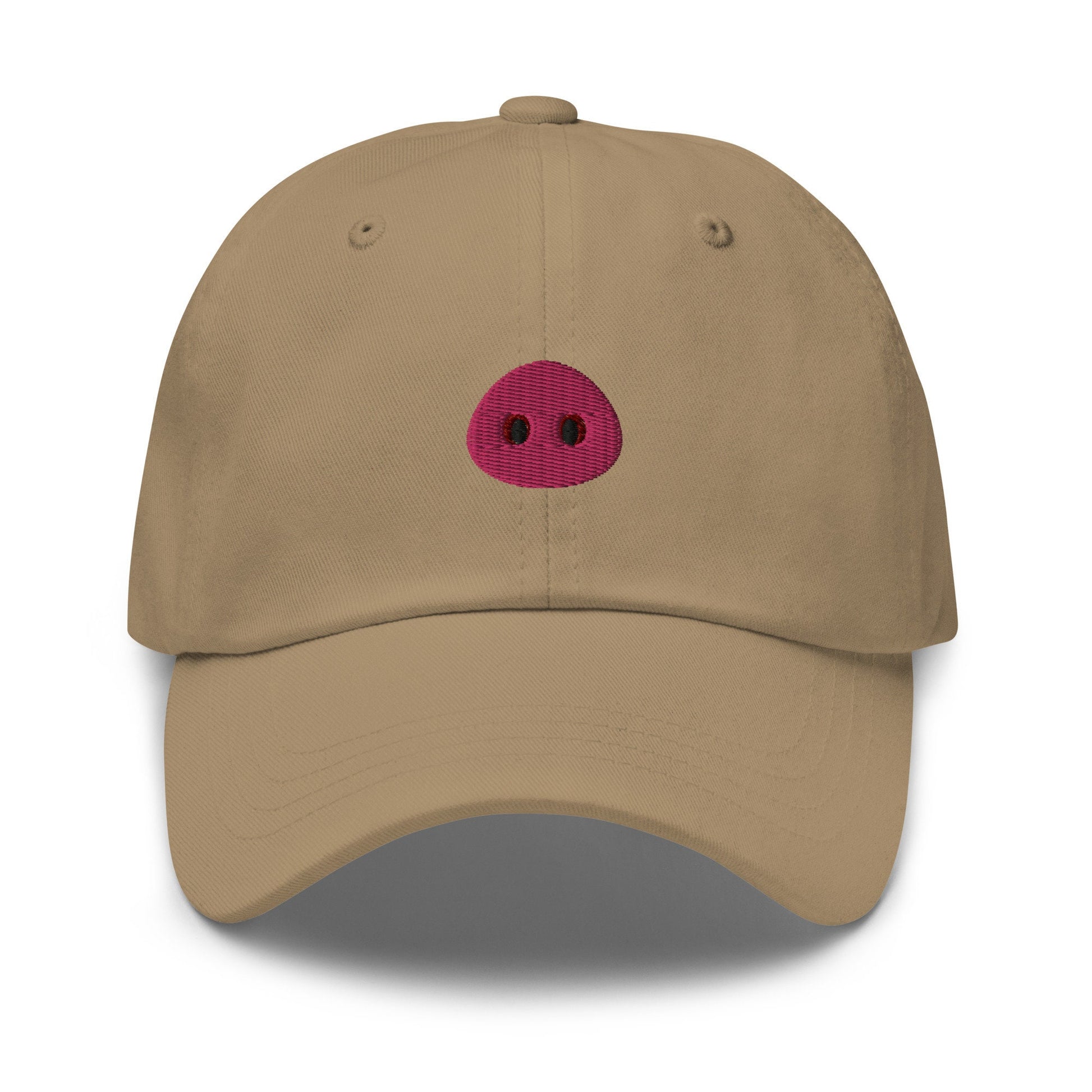 Pig Snout Hat - Embroidered Cotton Cap