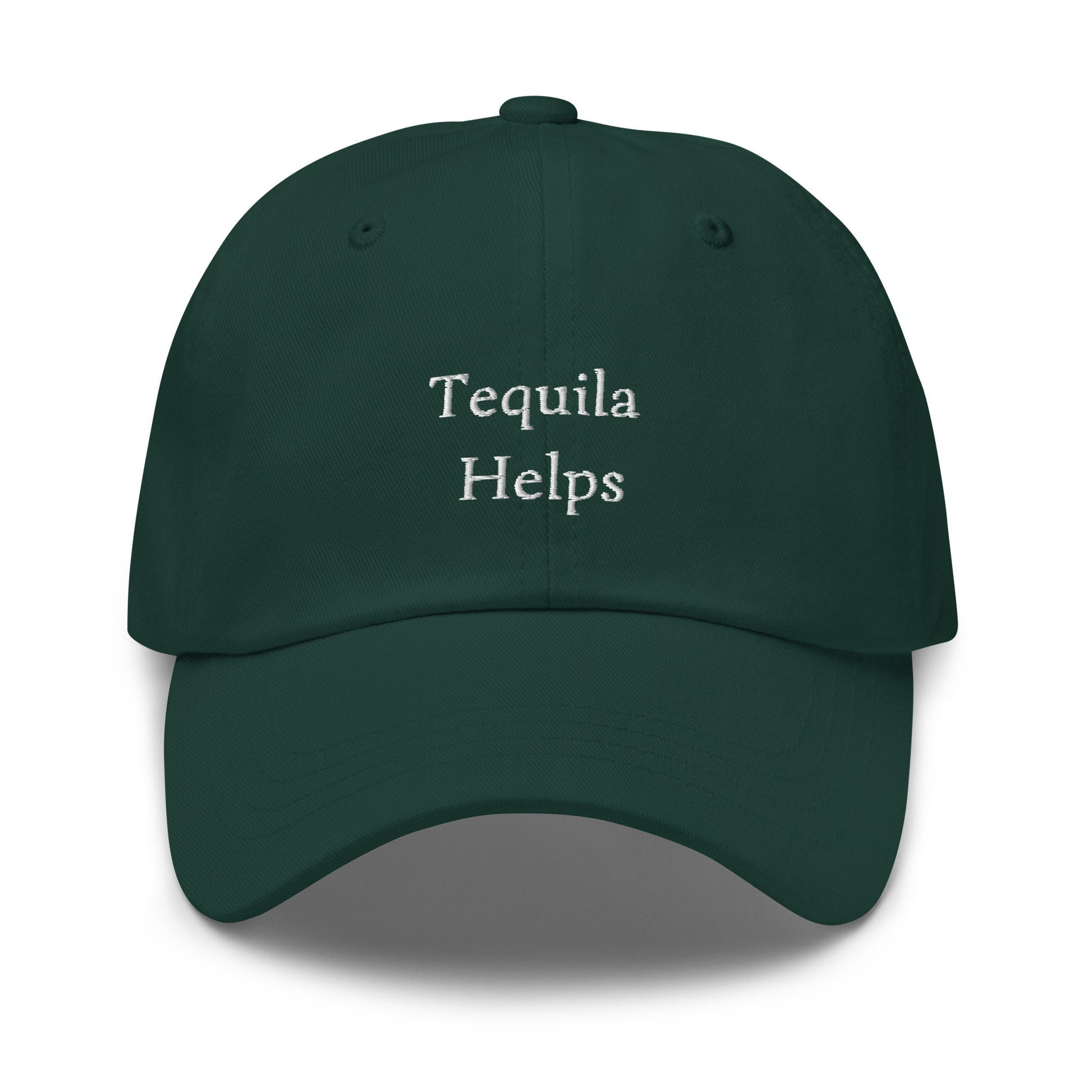 Tequila Helps Dad Hat - Gift for Marg Cocktail and Shot Lovers - Multiple Colors - Cotton Embroidered Cap