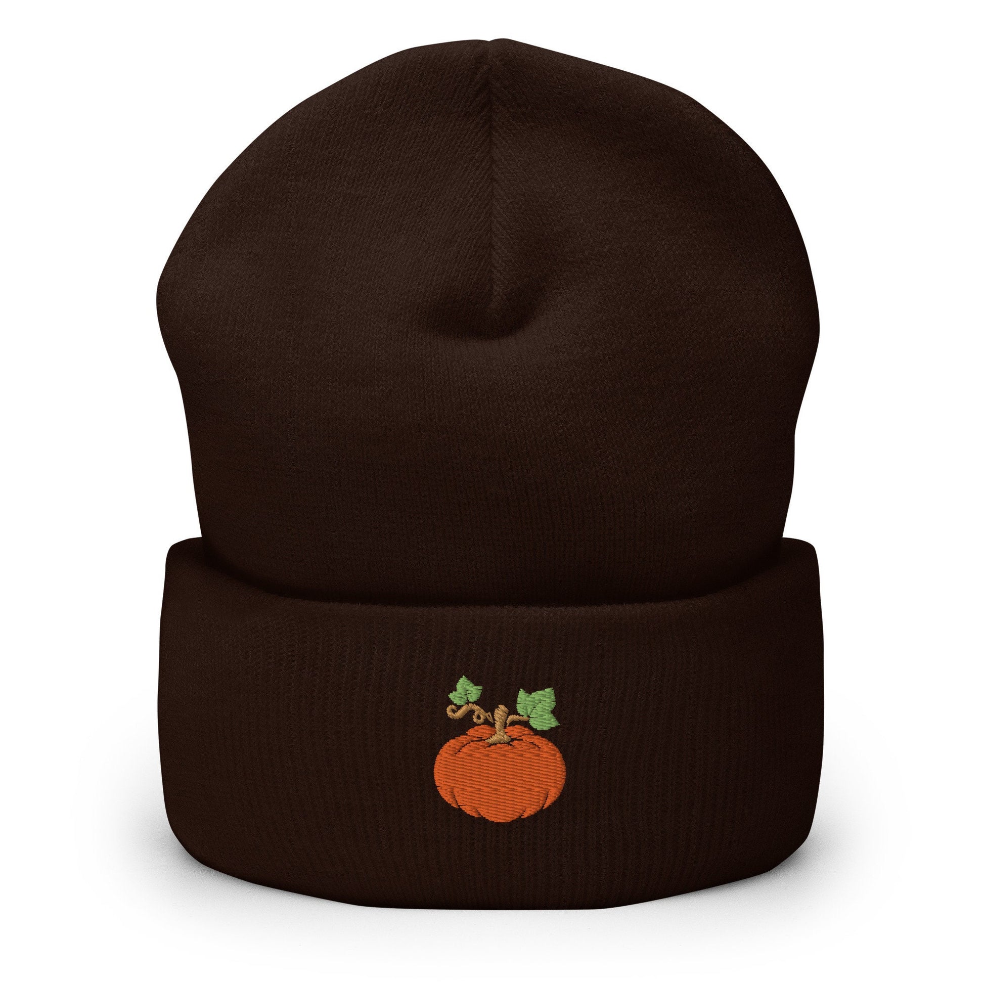Pumpkin Beanie - Fall, Autumn Hat - Embroidered + Cuffed + Hypoallergenic - Multiple Colors