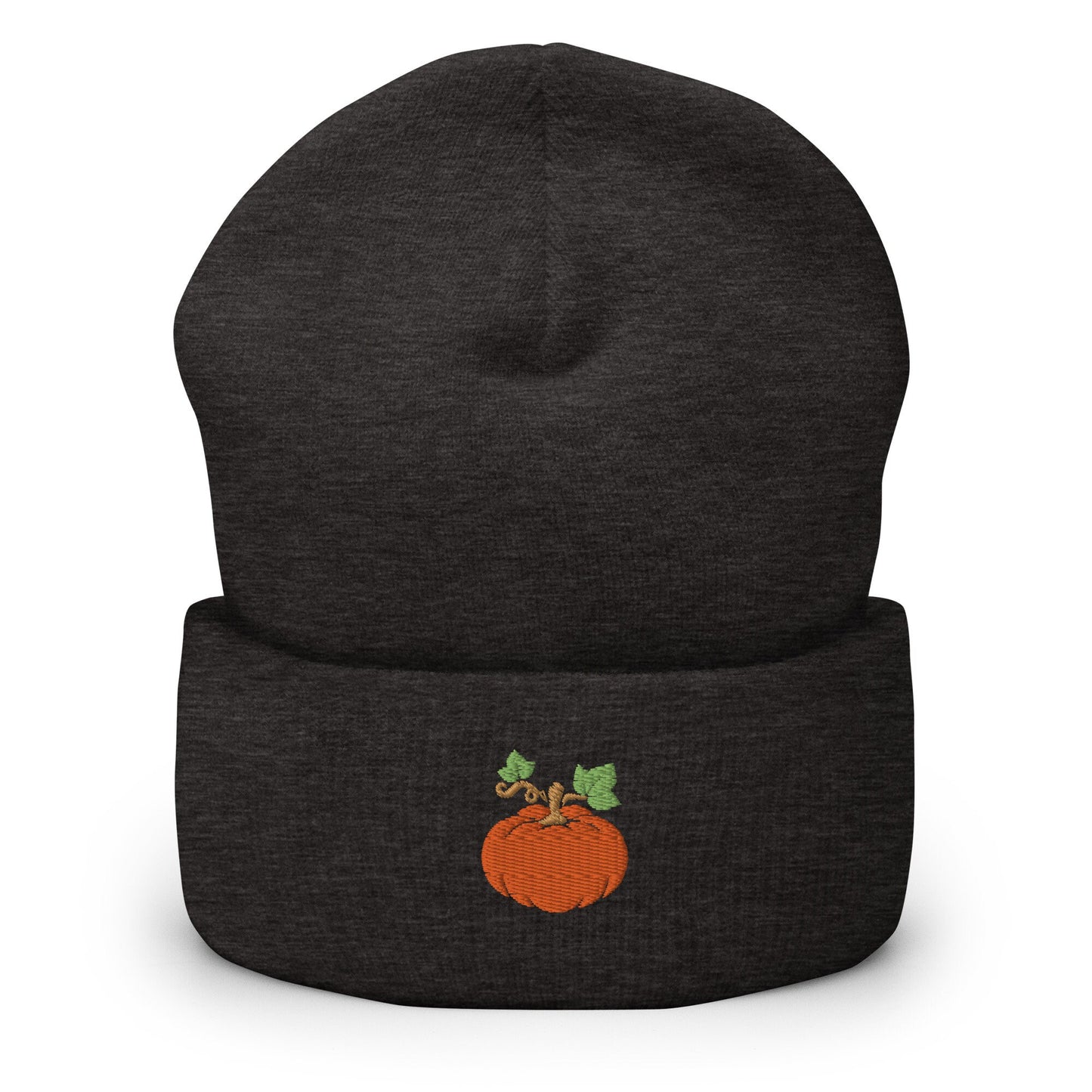Pumpkin Beanie - Fall, Autumn Hat - Embroidered + Cuffed + Hypoallergenic - Multiple Colors