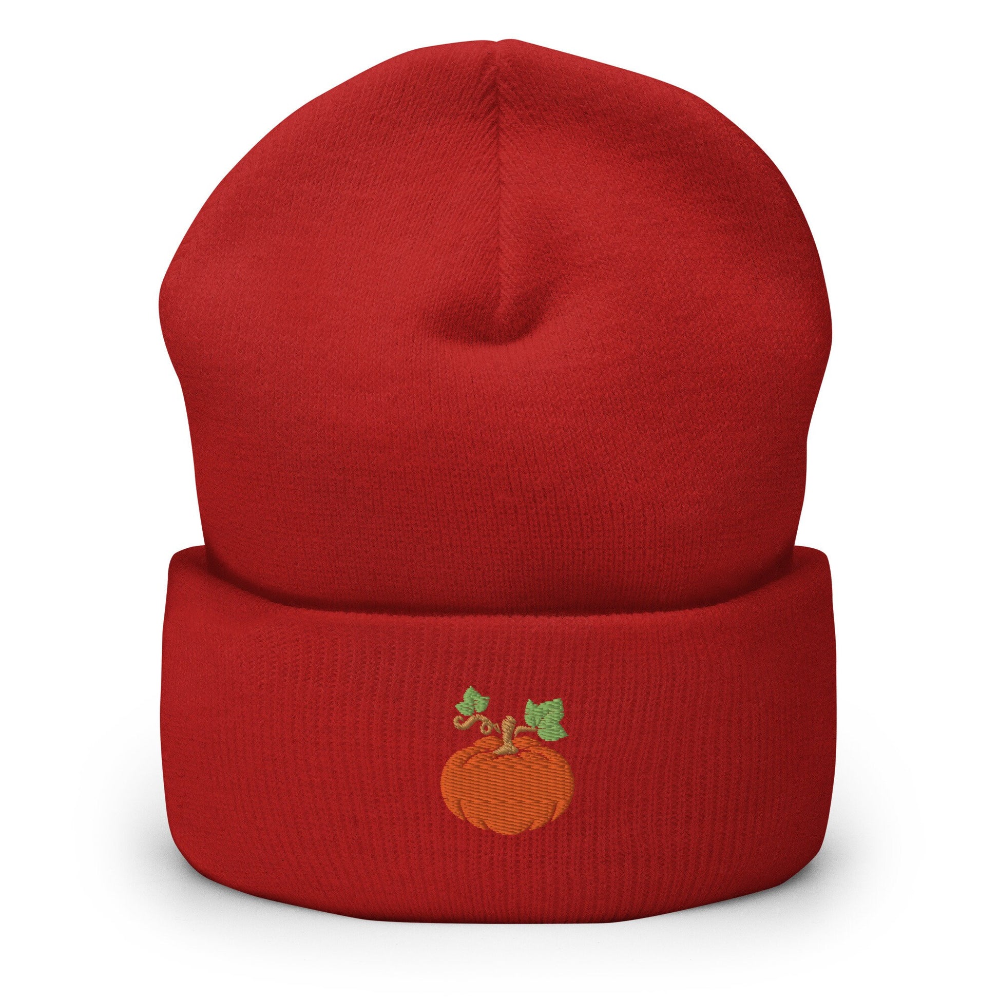 Pumpkin Beanie - Fall, Autumn Hat - Embroidered + Cuffed + Hypoallergenic - Multiple Colors