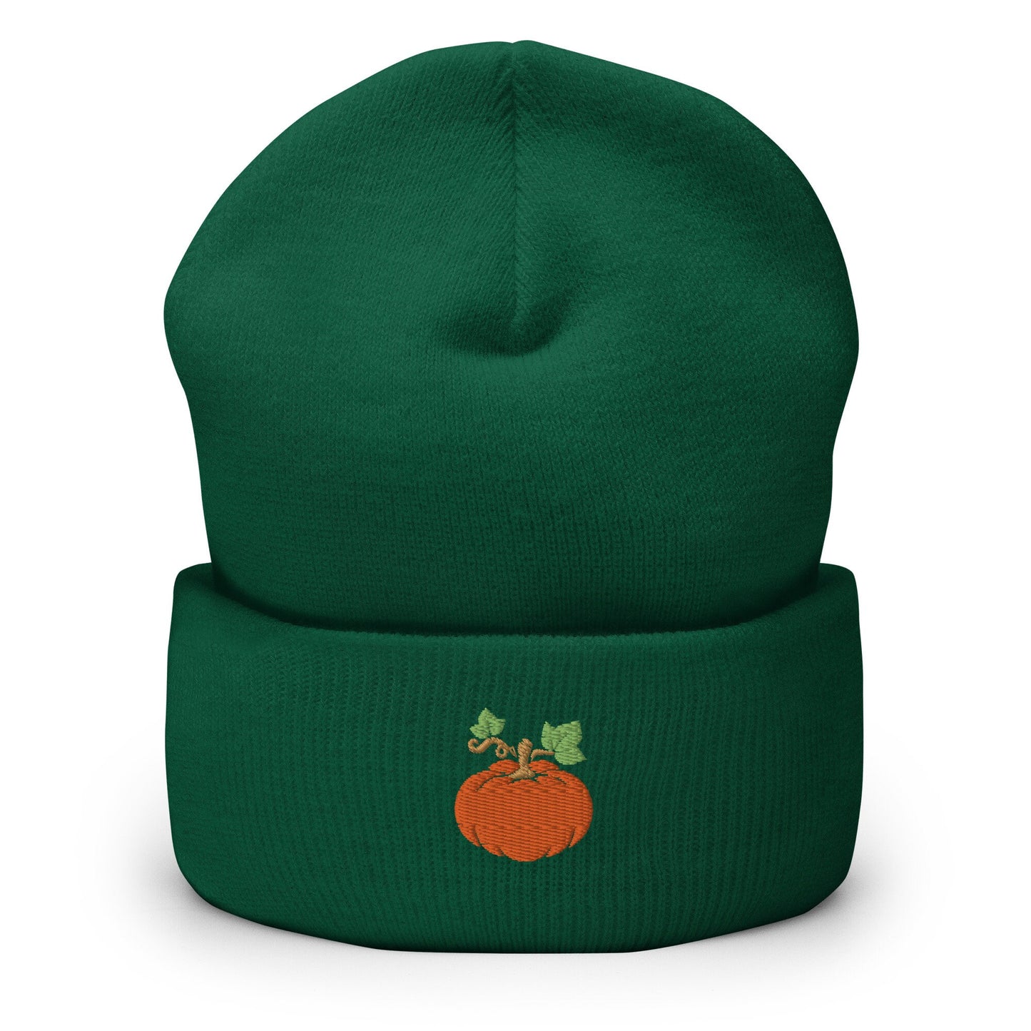 Pumpkin Beanie - Fall, Autumn Hat - Embroidered + Cuffed + Hypoallergenic - Multiple Colors