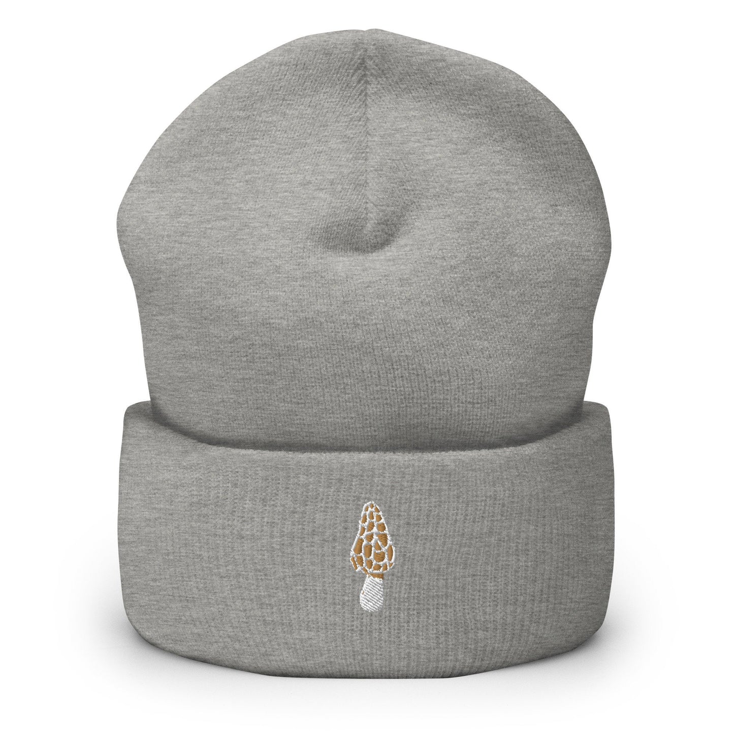 Morel Mushroom Beanie - Fall, Autumn Hat - Embroidered + Cuffed + Hypoallergenic - Multiple Colors
