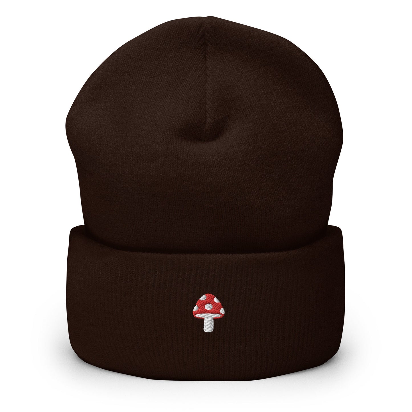 Mushroom Beanie - Toadstool - Fall, Autumn Hat - Embroidered + Cuffed + Hypoallergenic - Multiple Colors