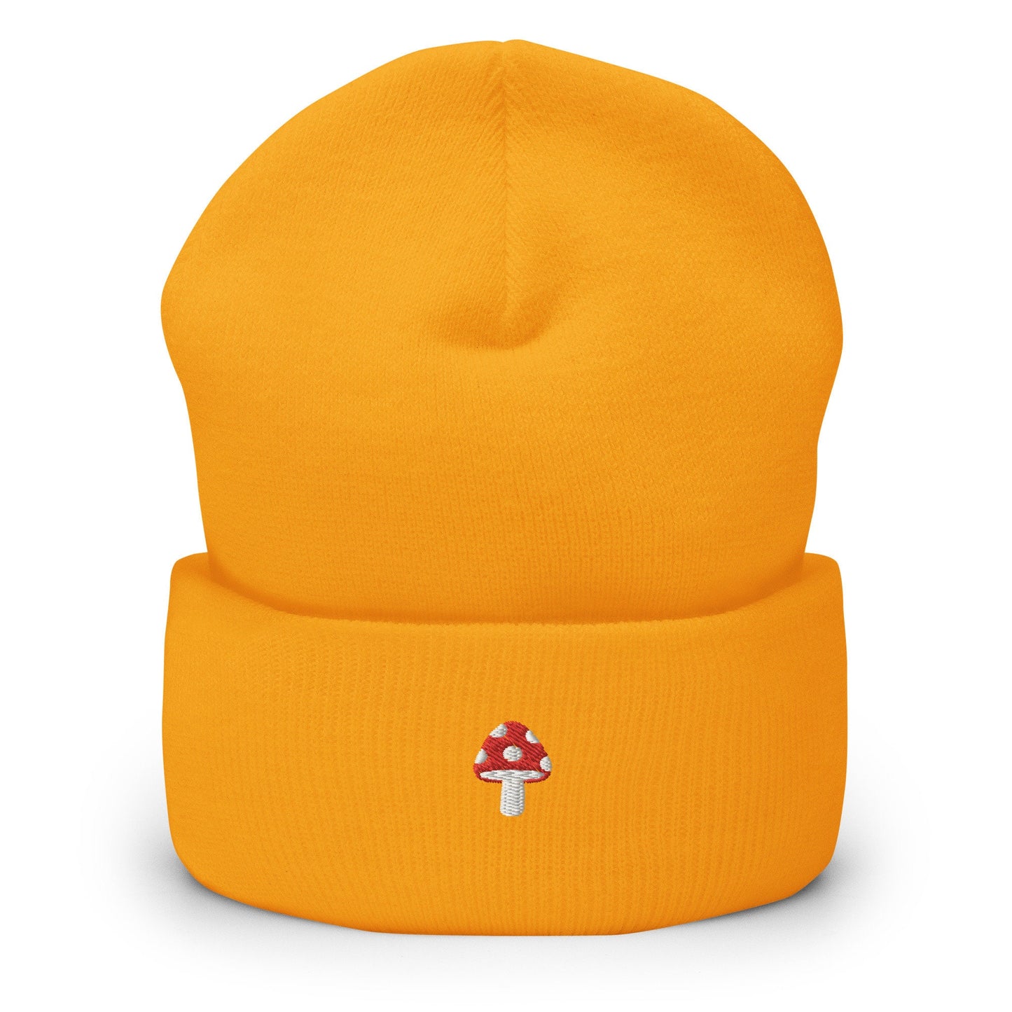 Mushroom Beanie - Toadstool - Fall, Autumn Hat - Embroidered + Cuffed + Hypoallergenic - Multiple Colors