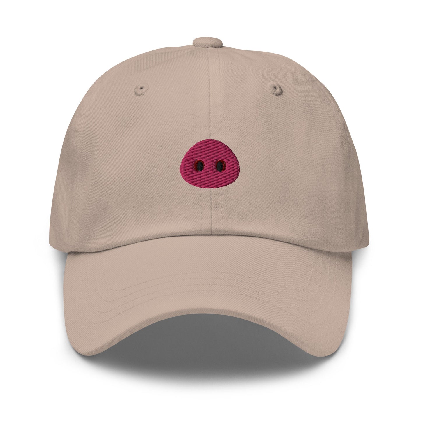 Pig Snout Hat - Embroidered Cotton Cap