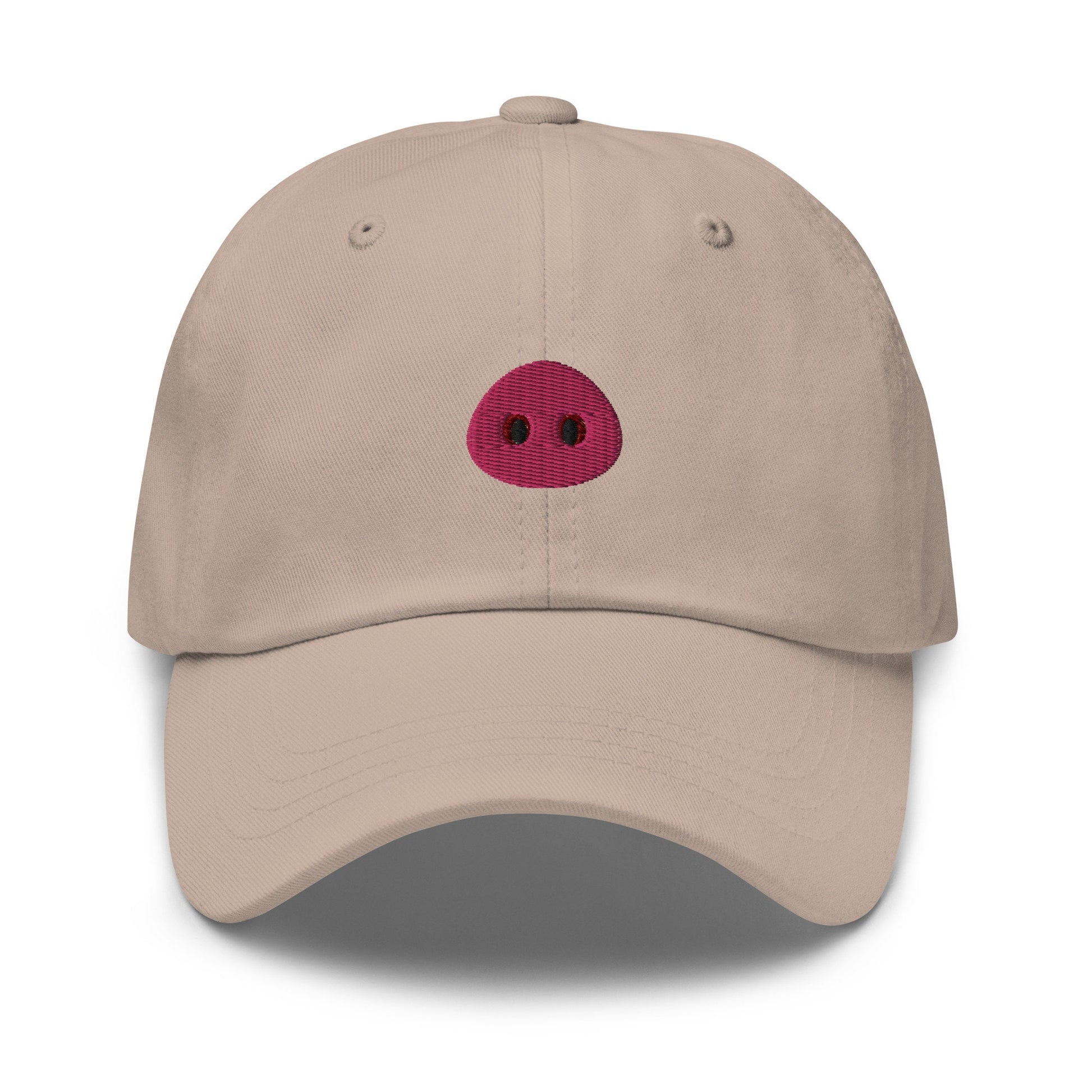 Pig Snout Hat - Embroidered Cotton Cap
