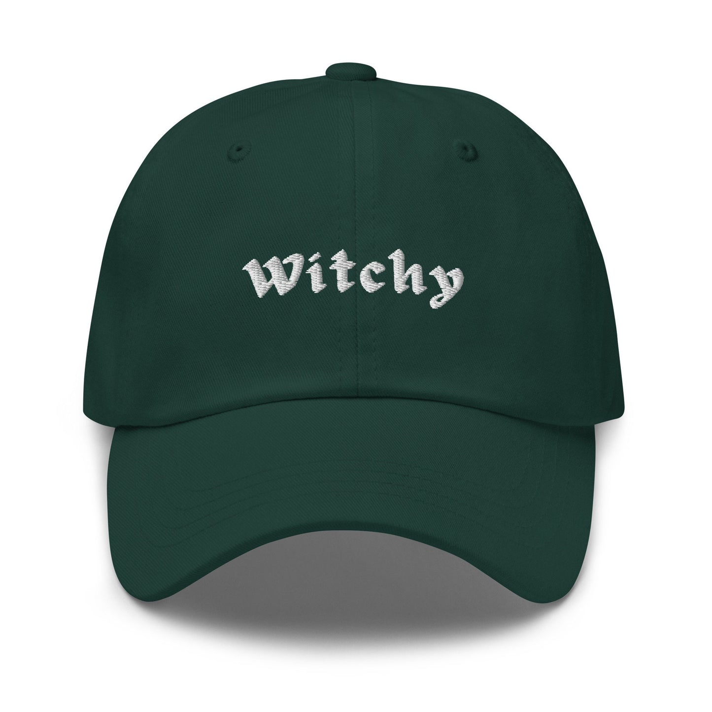 Witchy Hat - Gift for Spooky Gals & Fans of the Occult - Embroidered Cotton Cap - Multiple Primary Colors