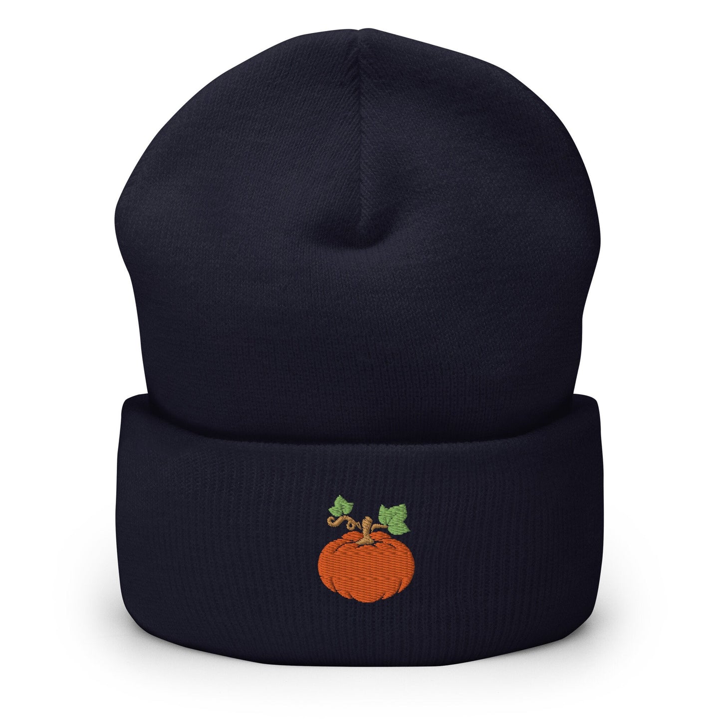 Pumpkin Beanie - Fall, Autumn Hat - Embroidered + Cuffed + Hypoallergenic - Multiple Colors